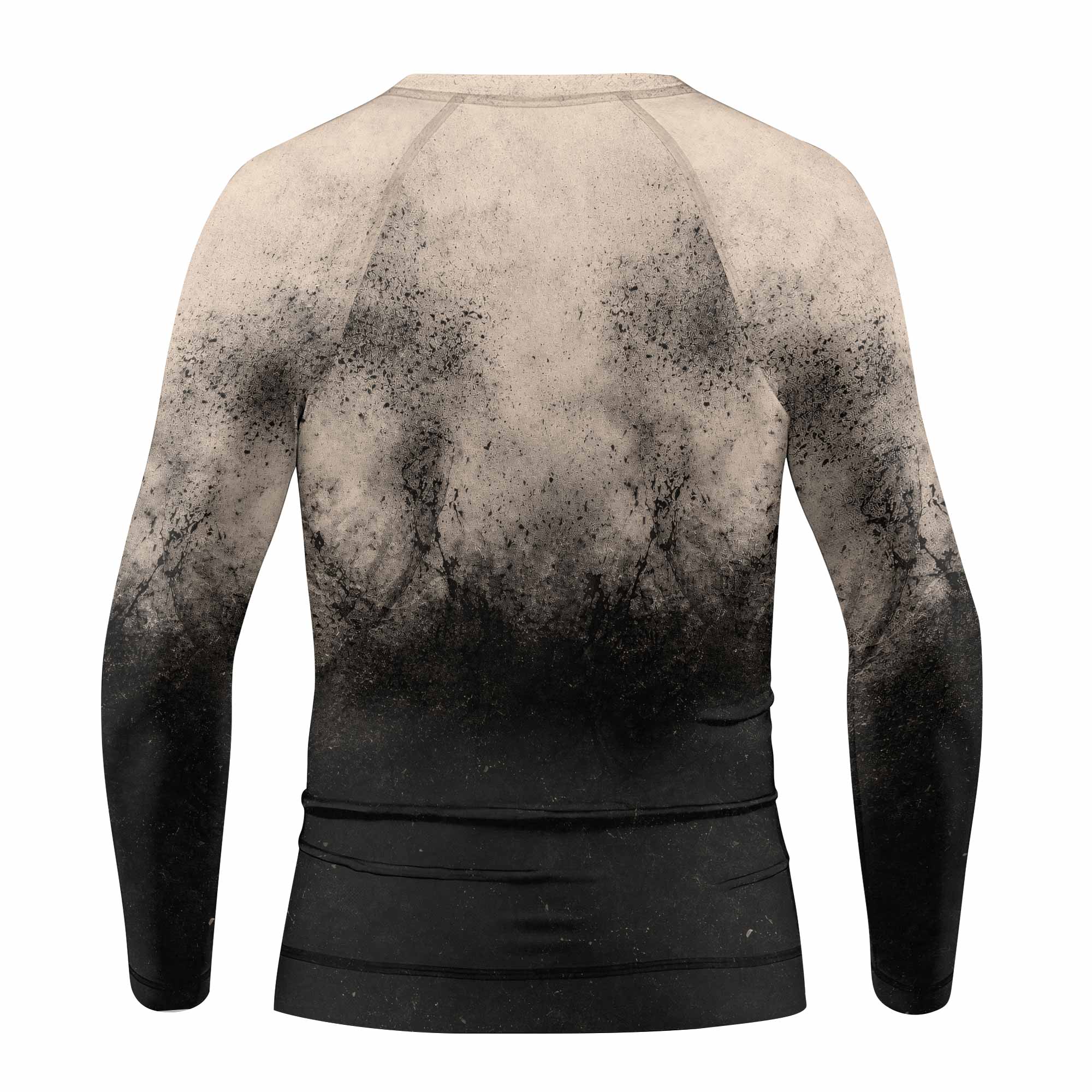 Grunge Smoke Gothic Kids Rash Guard Long Sleeve - back view mockup