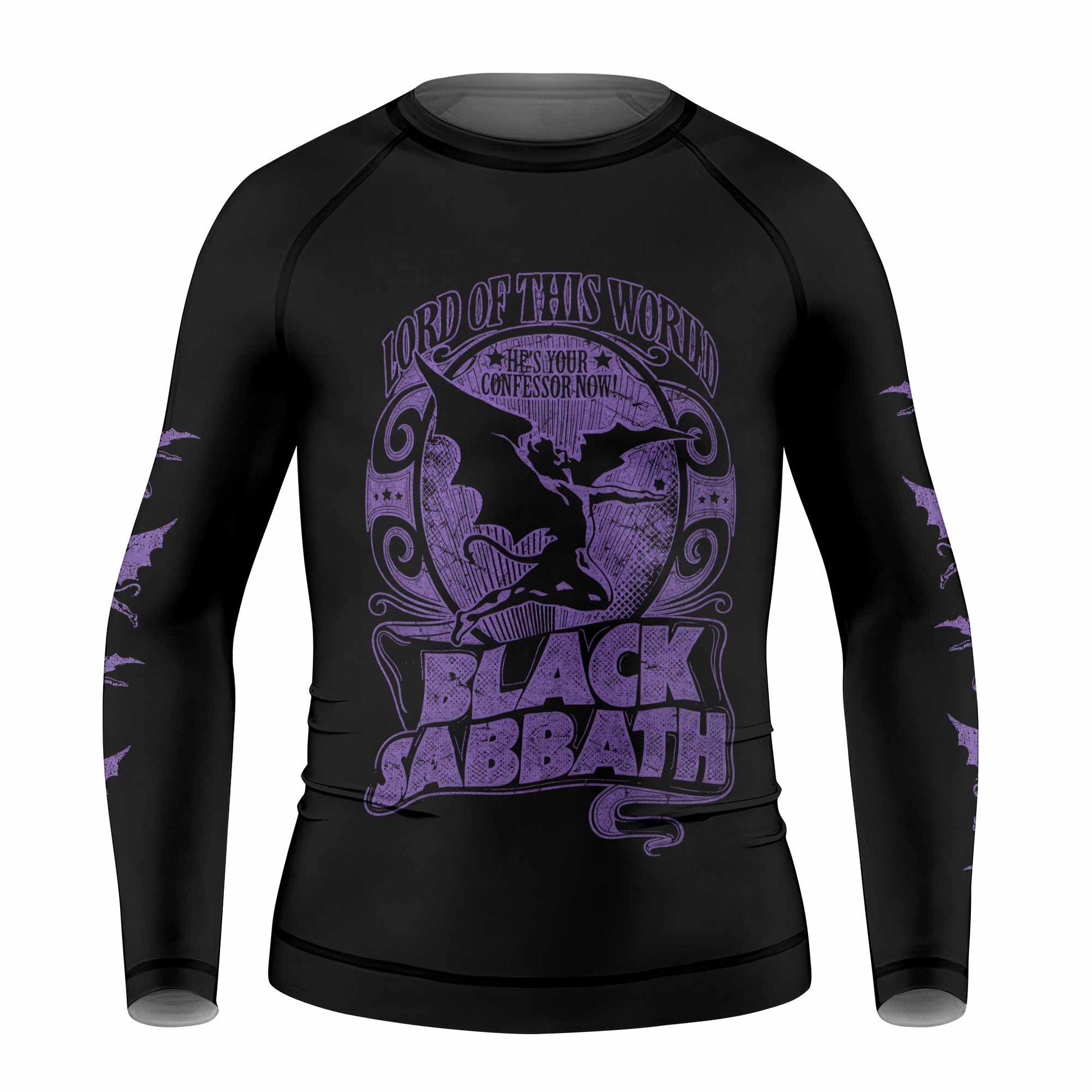 Black Sabbath Lord of This World Kids Rash Guard Long Sleeve - front view mockup