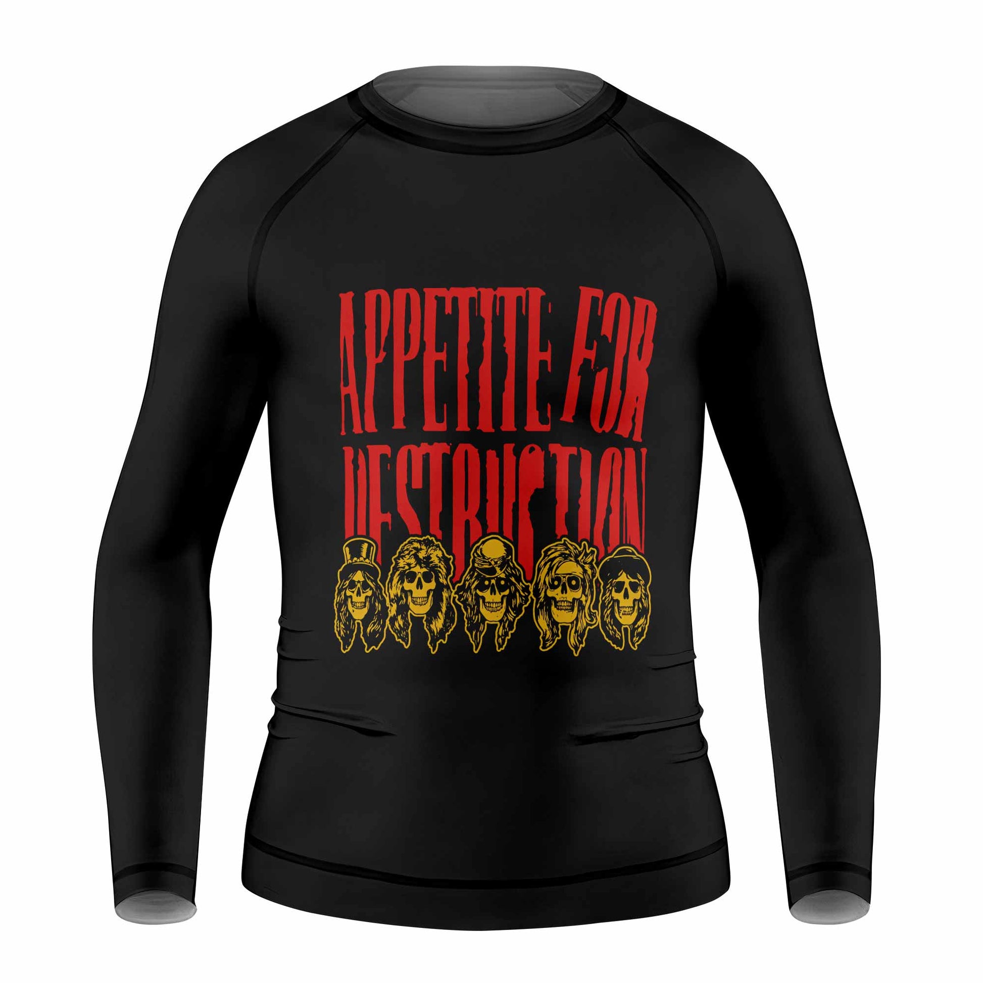 Guns N' Roses Appetite for Destruction Kids Rash Guard Long Sleeve - front view mockup