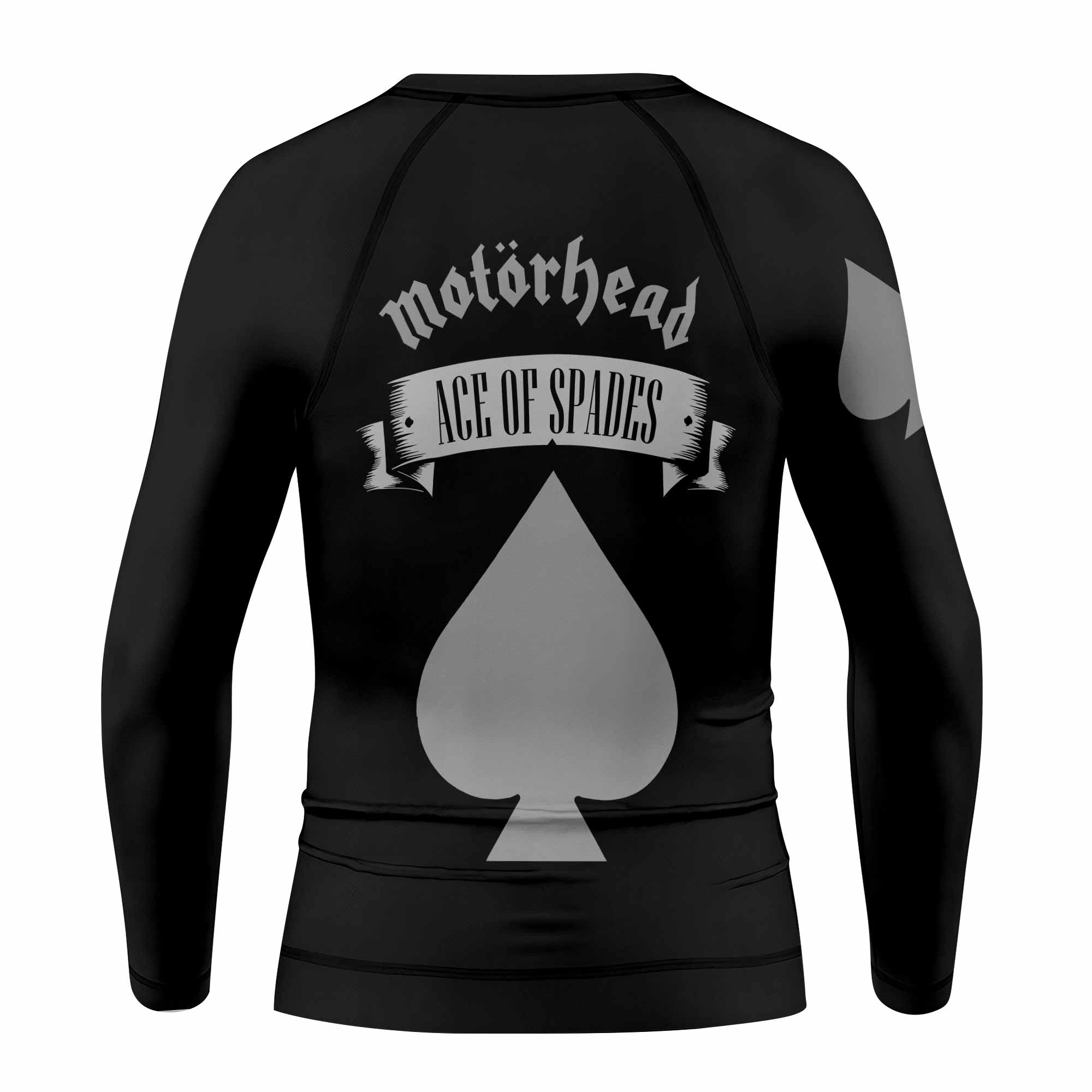 Motörhead Ace of Spades Kids Rash Guard Long Sleeve - back view mockup