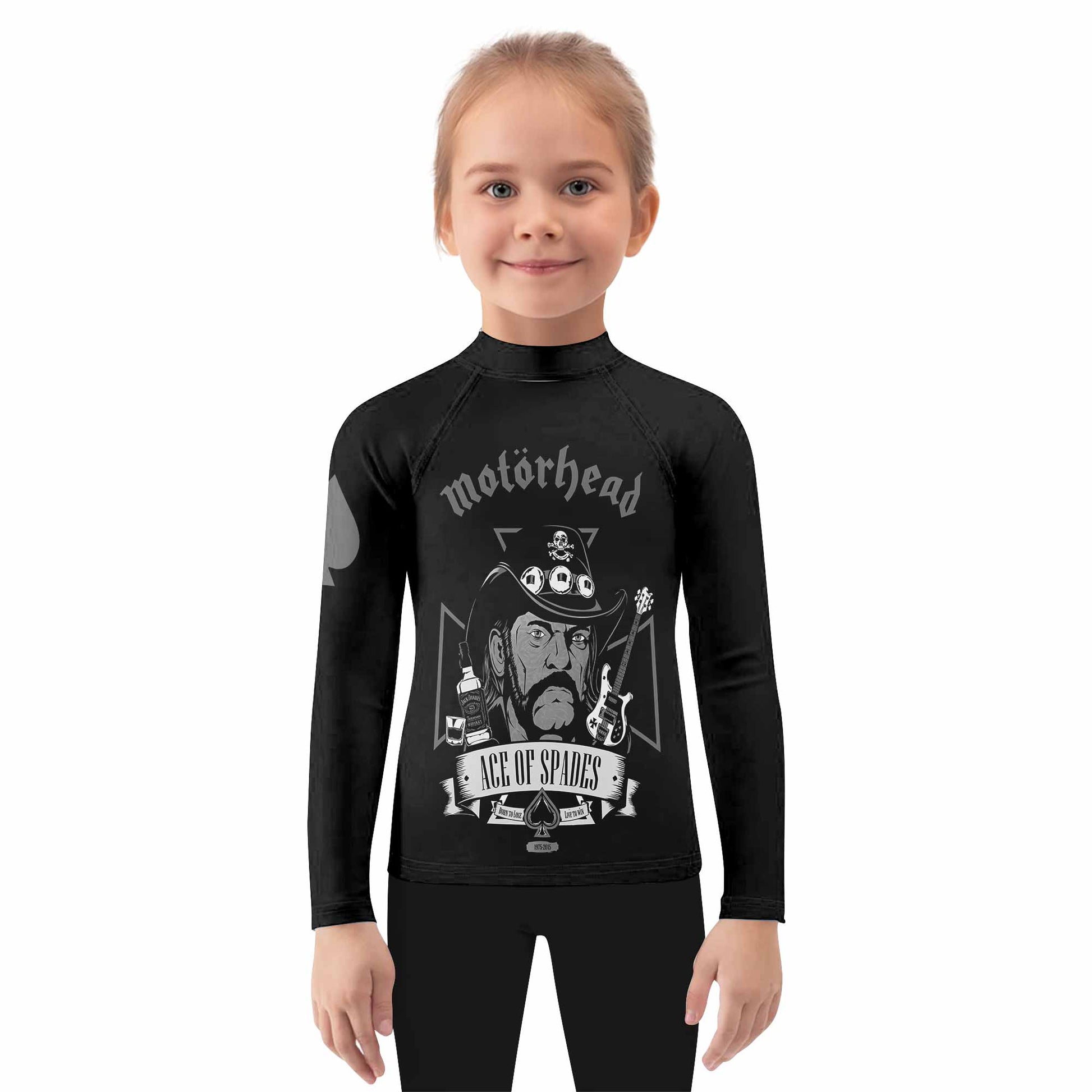 Motörhead Ace of Spades Kids Rash Guard Long Sleeve - girl's lifestyle view