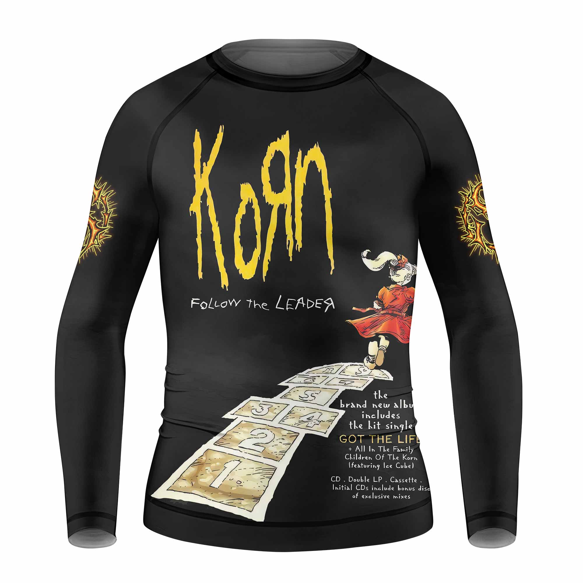 Korn Follow the Leader Kids Rash Guard Long Sleeve - front view mockup