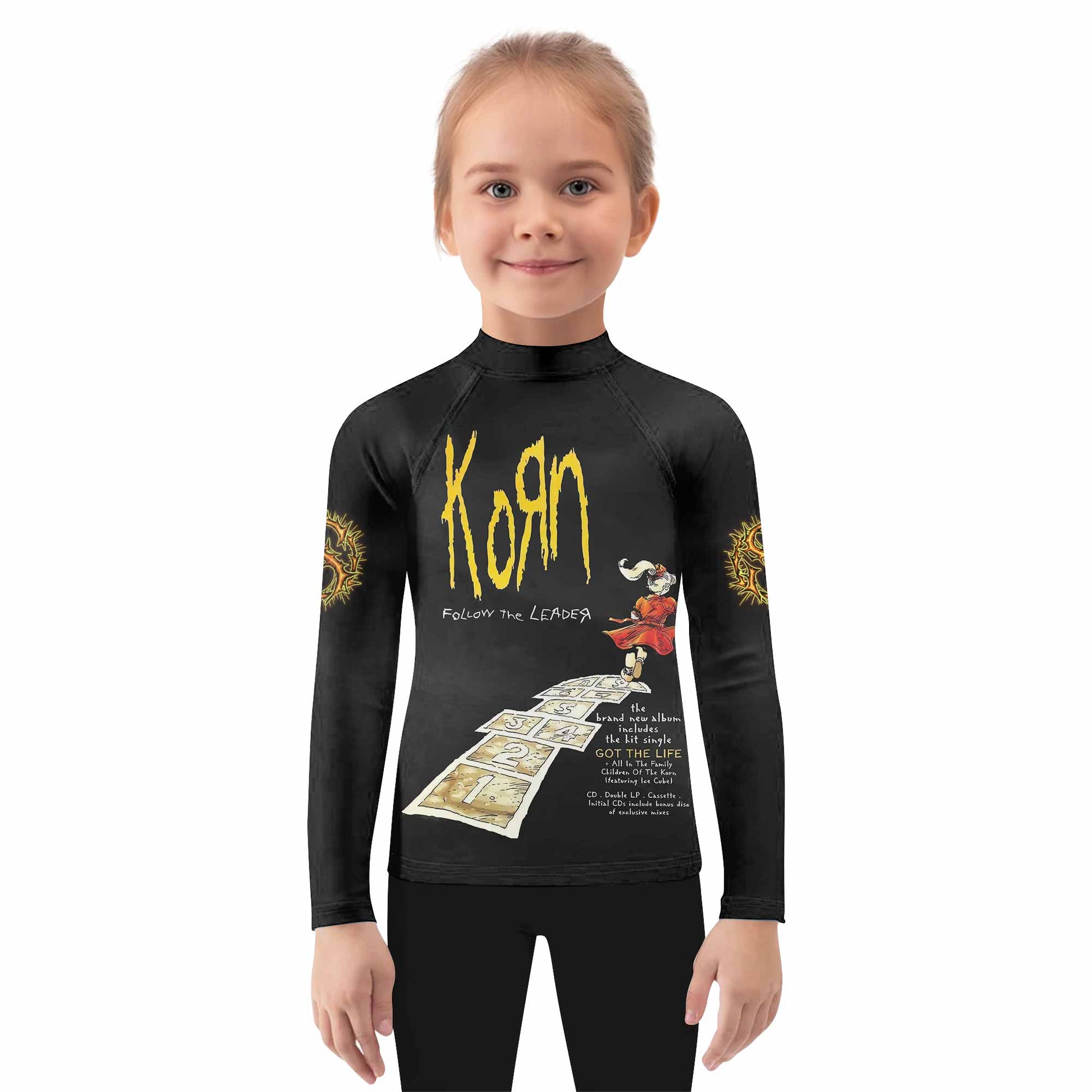 Korn Follow the Leader Kids Rash Guard Long Sleeve - girl's lifestyle view