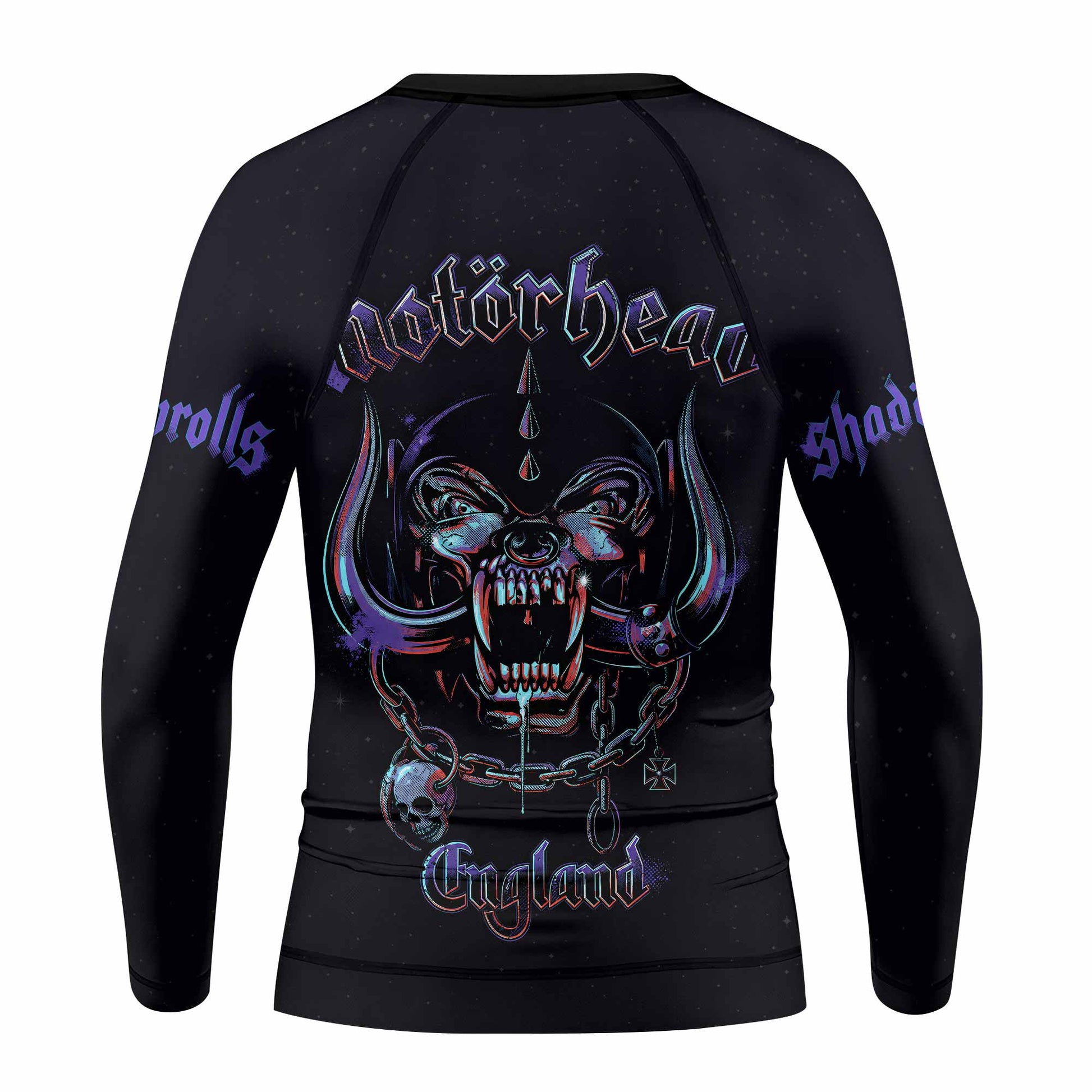 Motörhead England 1978 Kids Rash Guard Long Sleeve - back view mockup
