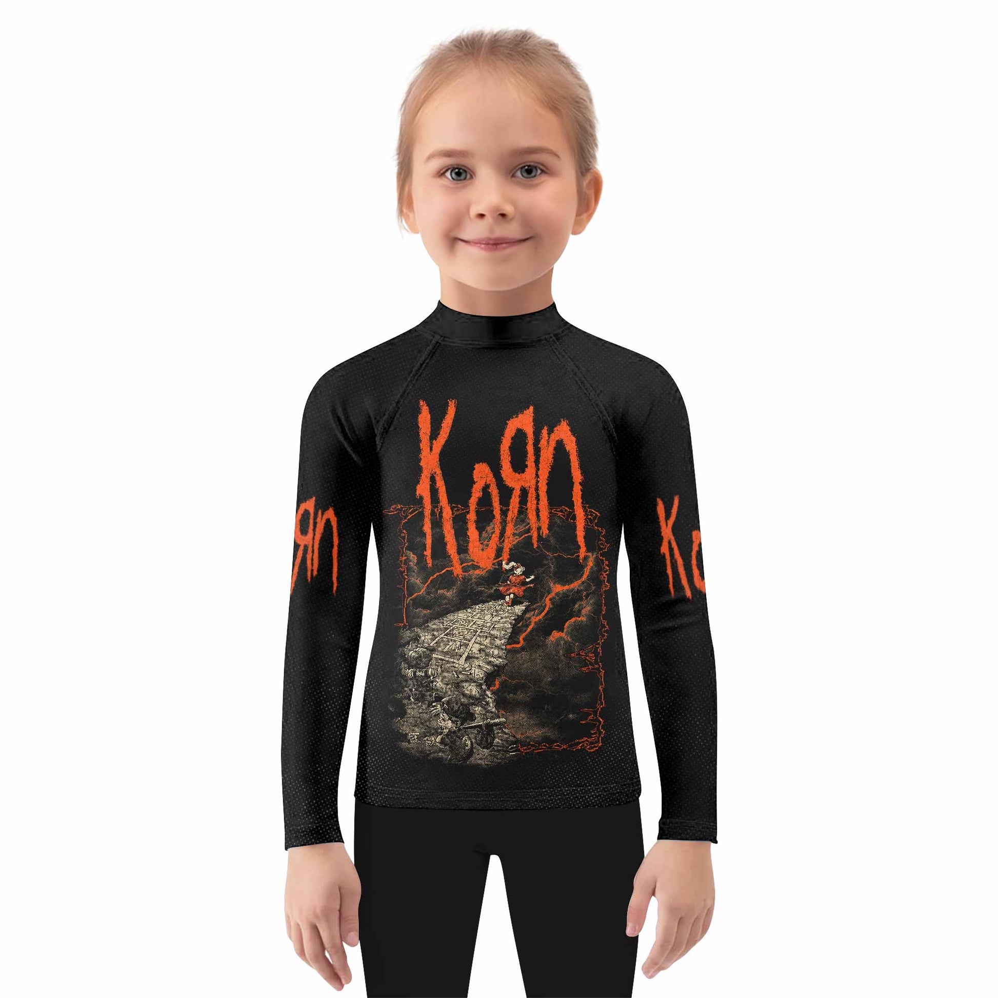 Korn Follow Cliff Kids Rash Guard Long Sleeve - girl's lifestyle view