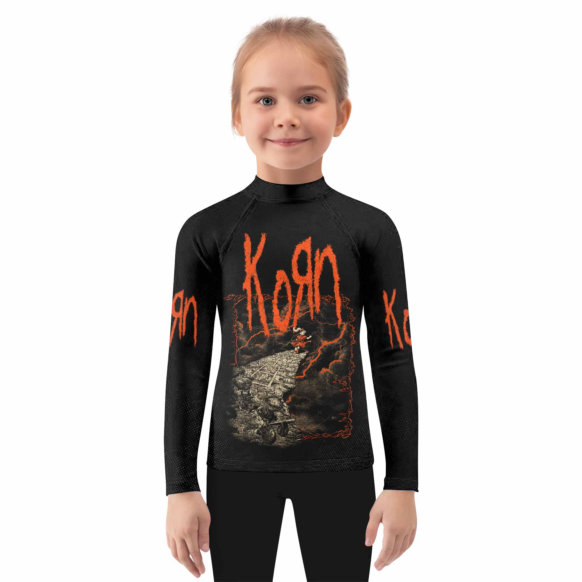 Korn Follow Cliff Kids Rash Guard Long Sleeve - girl's lifestyle view