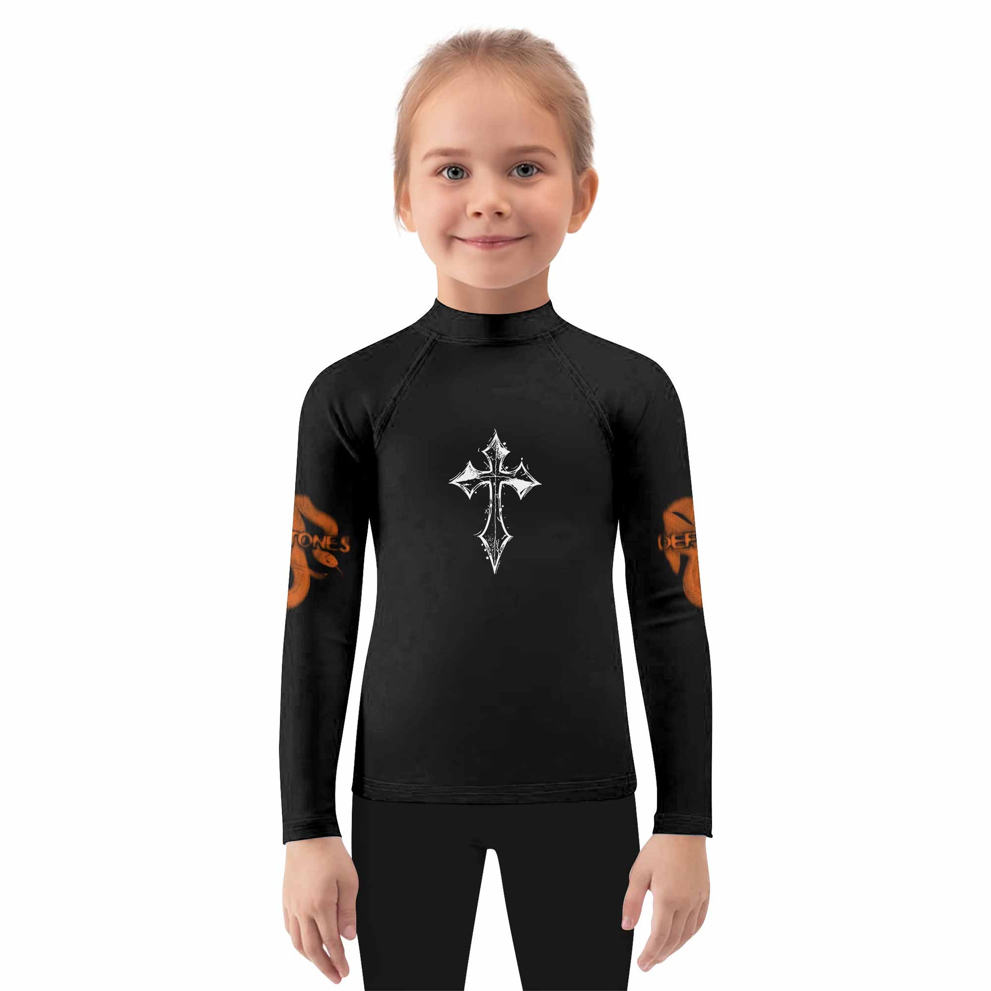 Deftones Etombed Kids Rash Guard Long Sleeve - girl's lifestyle view
