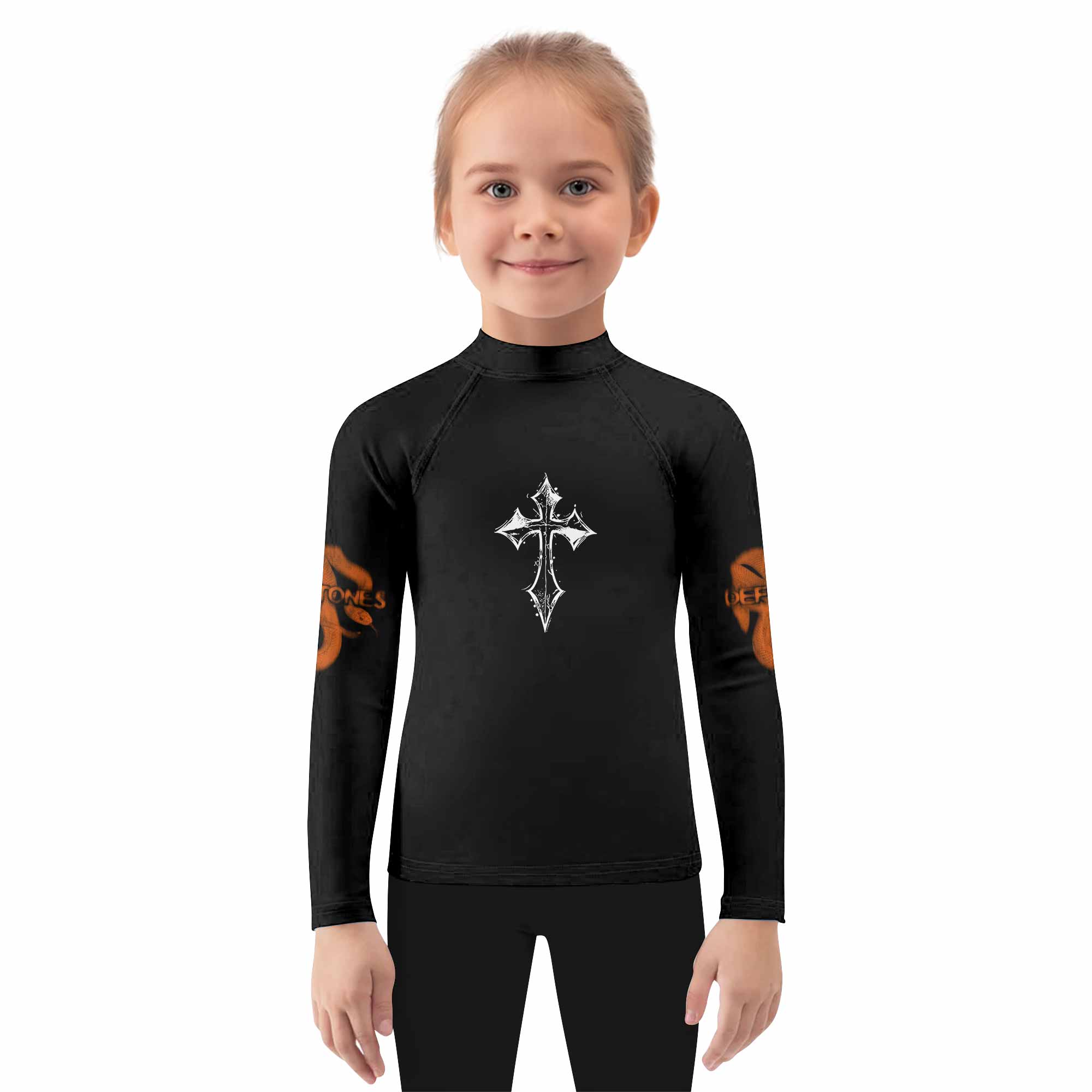 Deftones Etombed Kids Rash Guard Long Sleeve - girl's lifestyle view