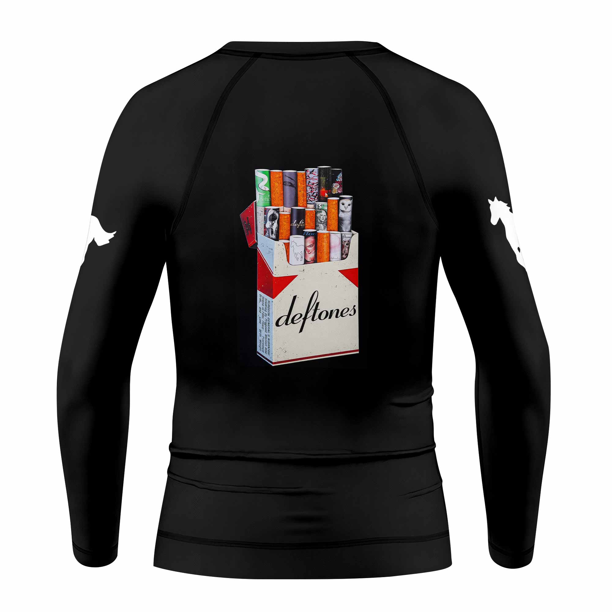 Deftones Cigarette Vintage Kids Rash Guard Long Sleeve - back view mockup