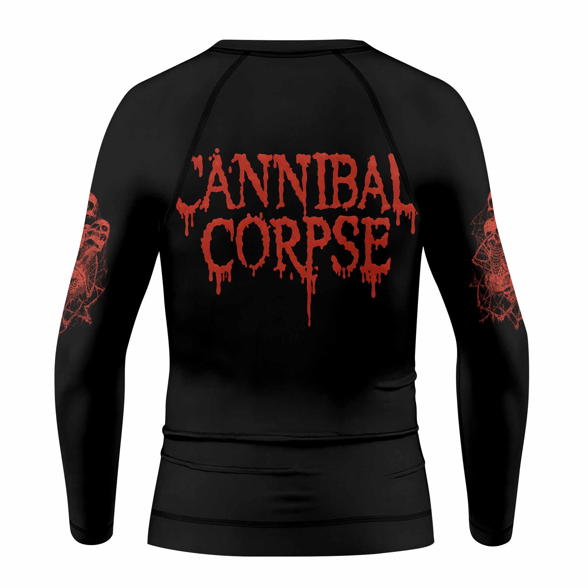 Cannibal Corpse Eaten Back to Life Kids Rash Guard Long Sleeve - back view mockup