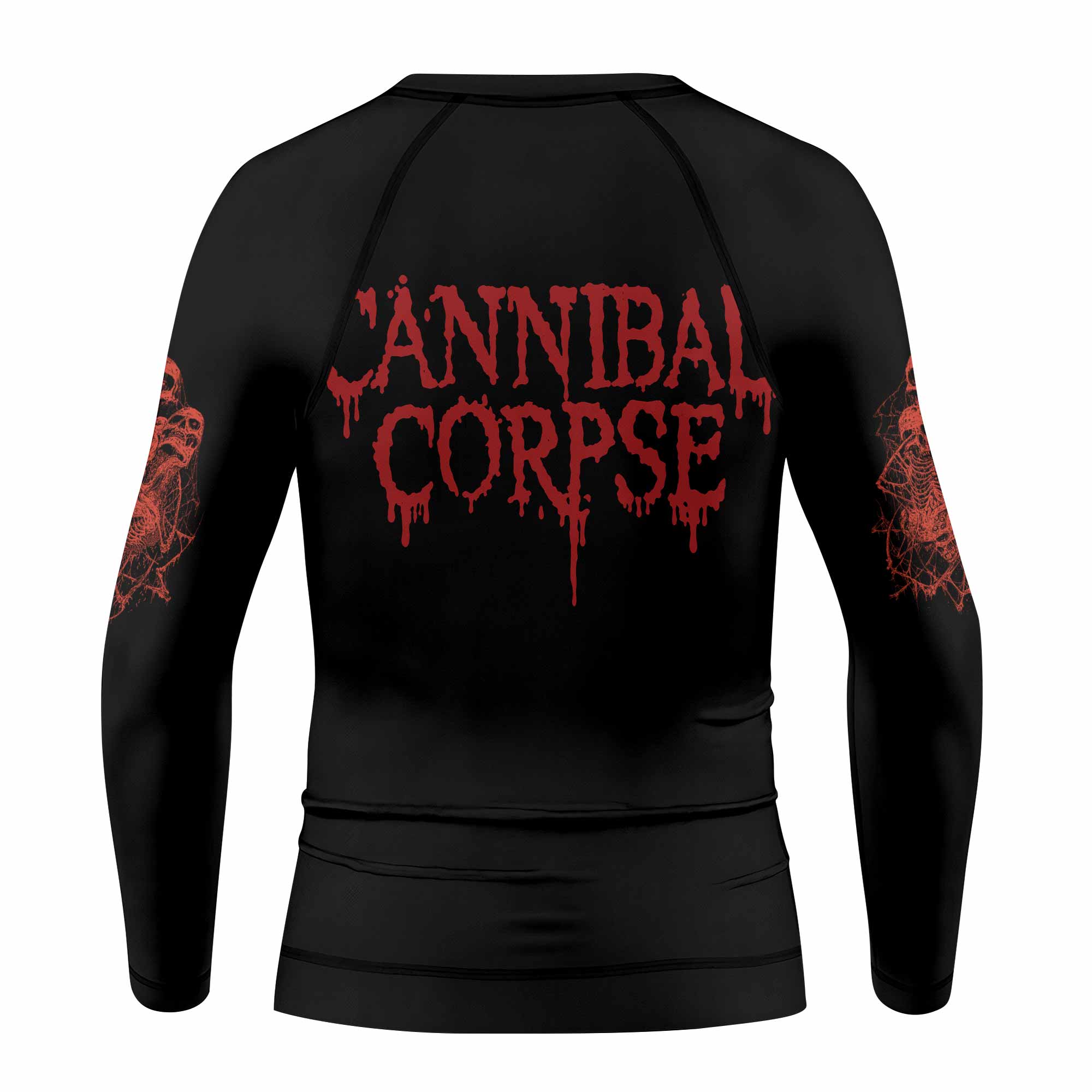 Butchered at Birth Cannibal Corpse Kids Rash Guard Long Sleeve - back view mockup
