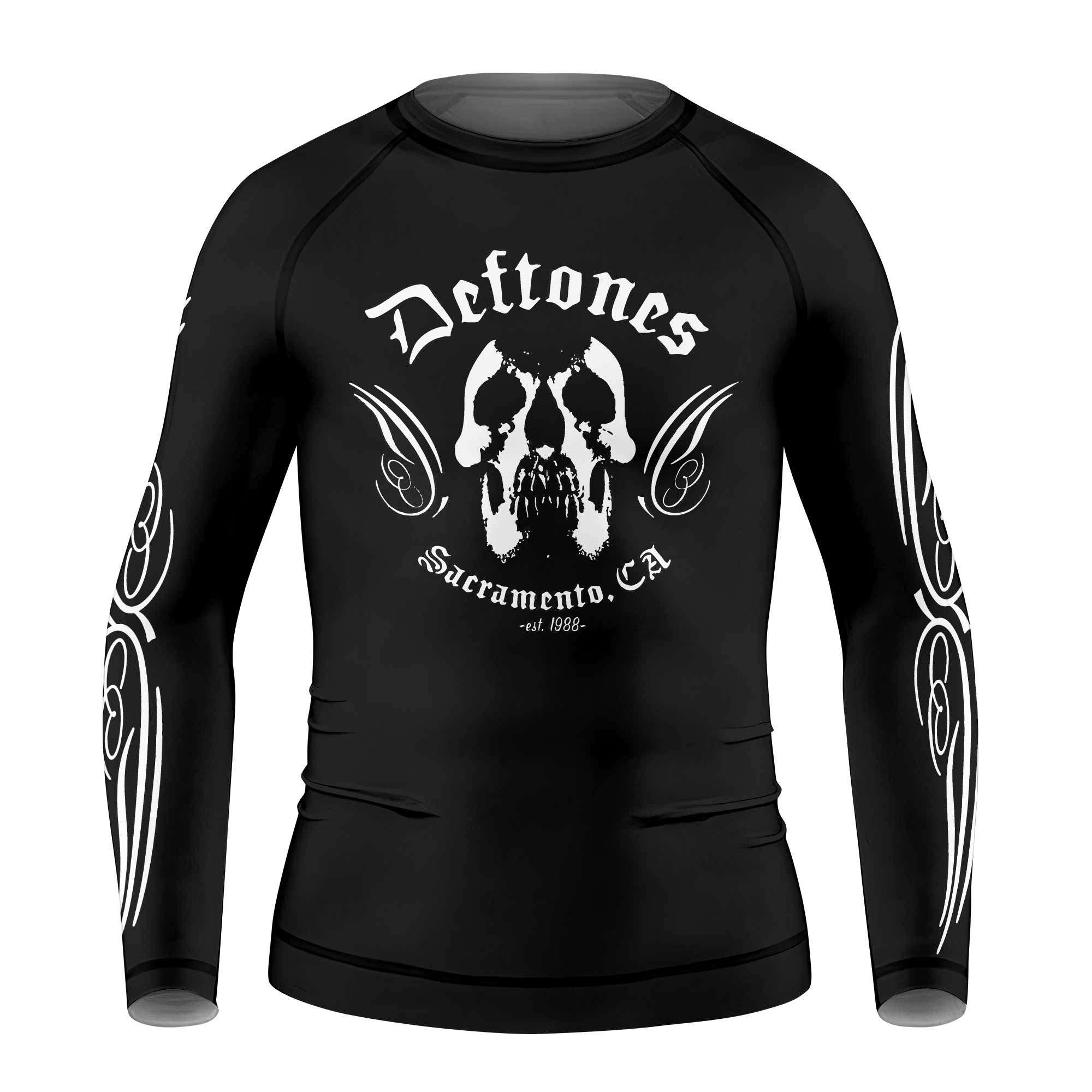 Deftones Sacramento Kids Rash Guard Long Sleeve - front view mockup