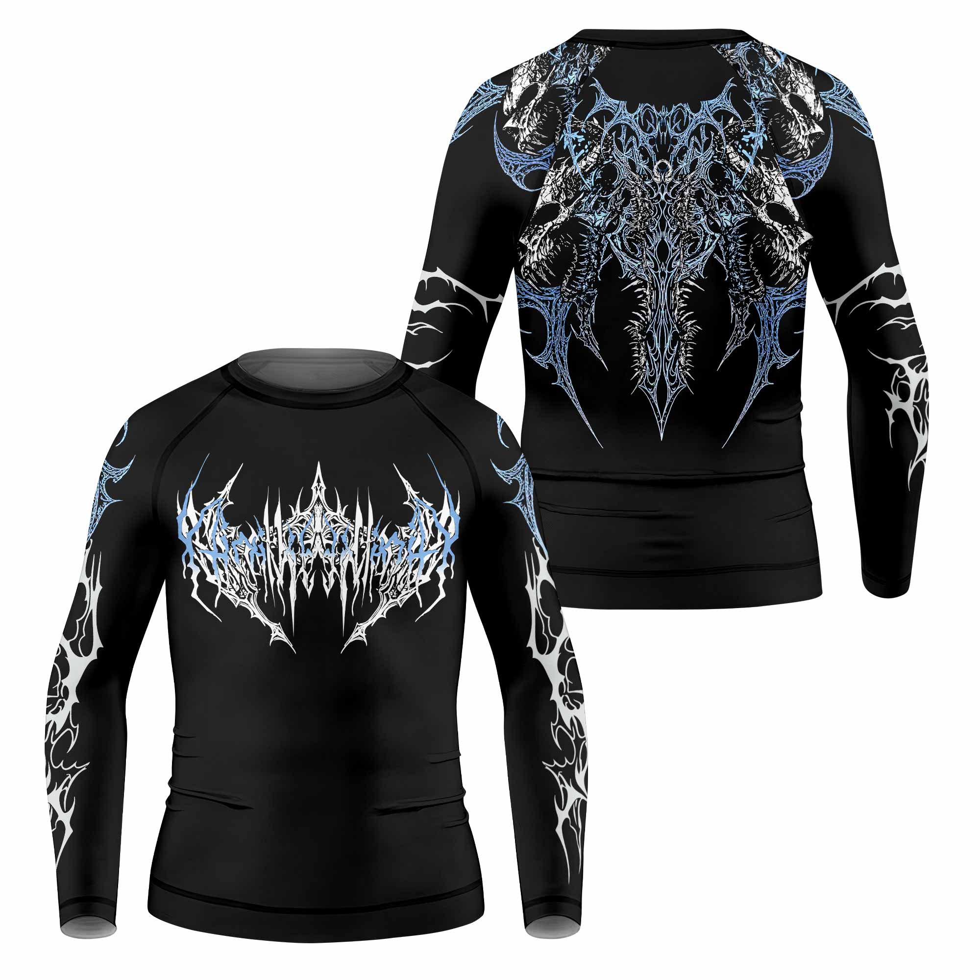 Abyssal Dominion Kids Rash Guard Long Sleeve - front and back view
