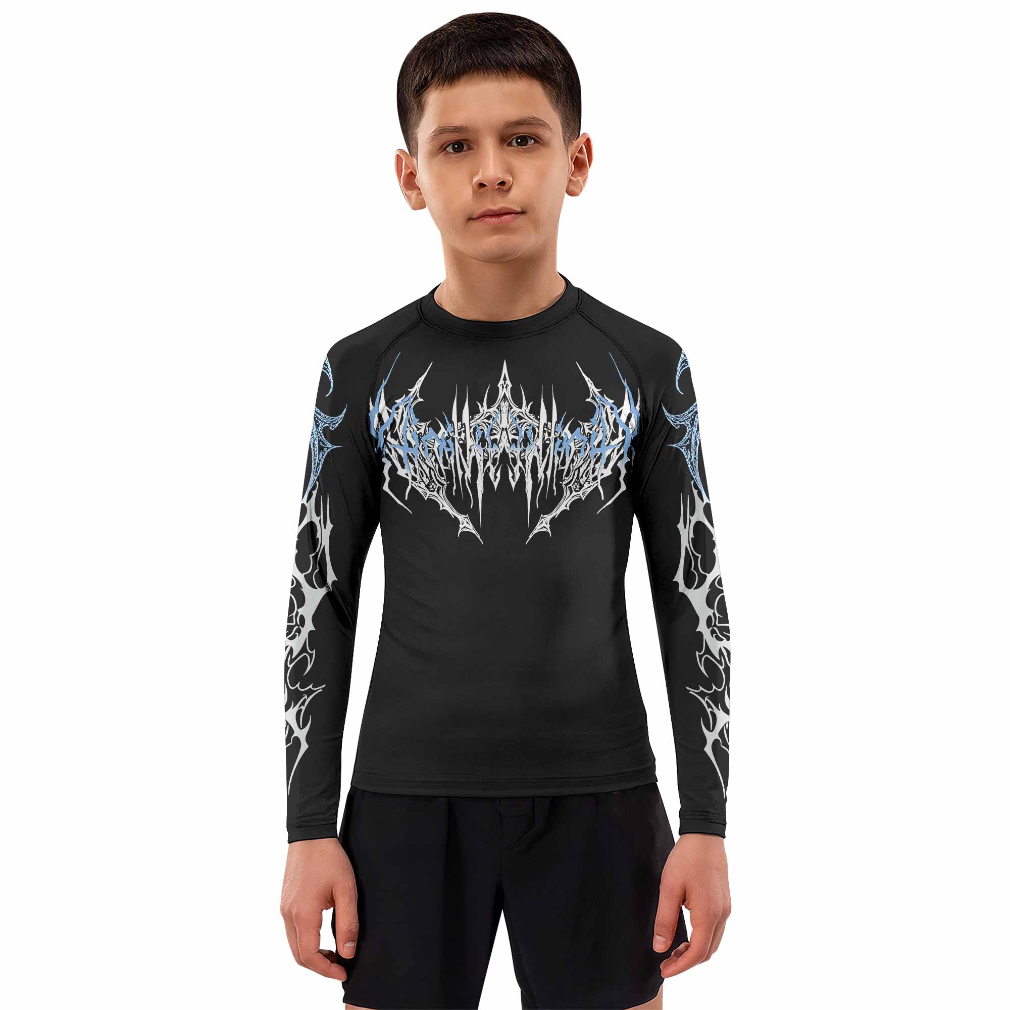 Abyssal Dominion Kids Rash Guard Long Sleeve - boy's lifestyle view