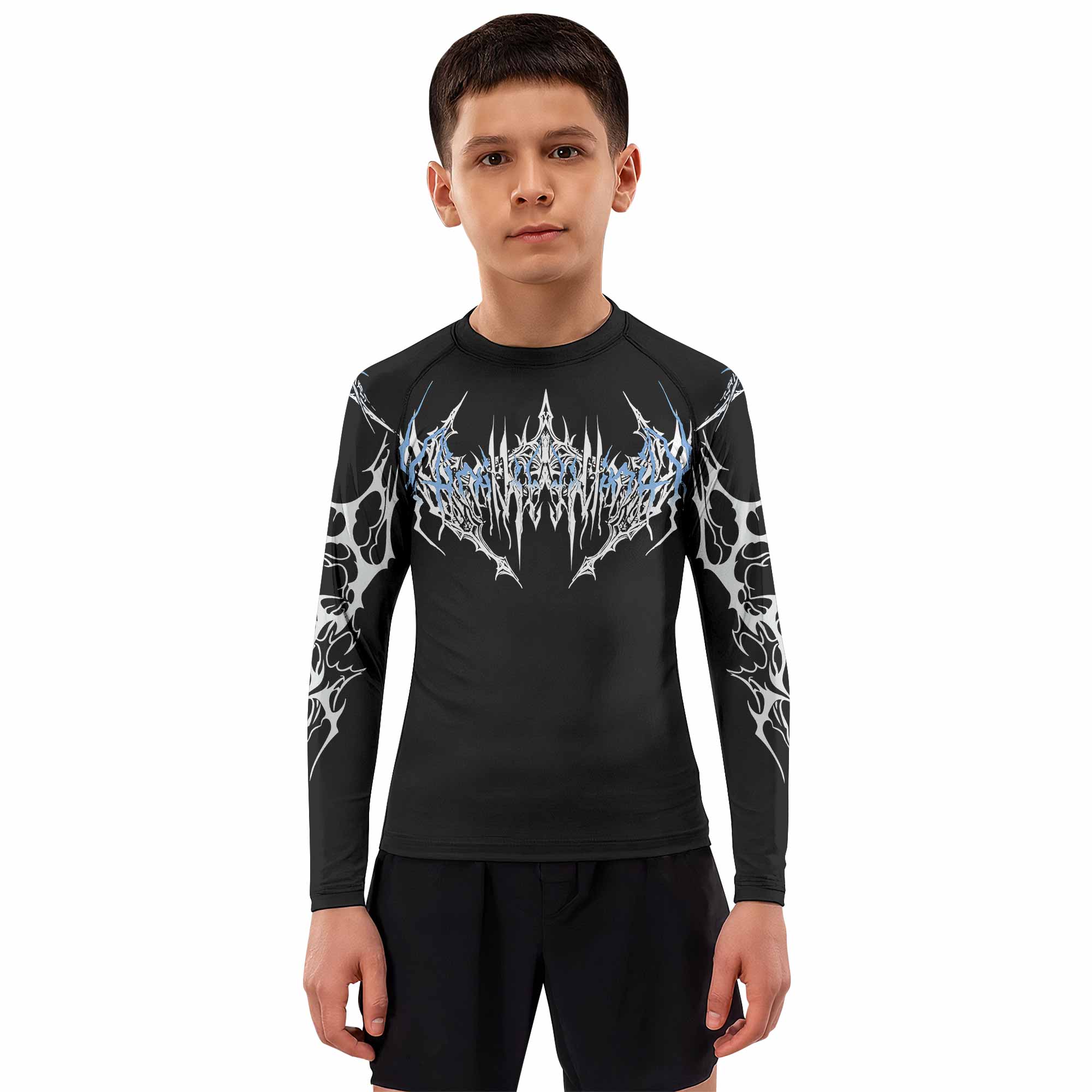 Hellborn Dominion Kids Rash Guard Long Sleeve - boy's lifestyle view
