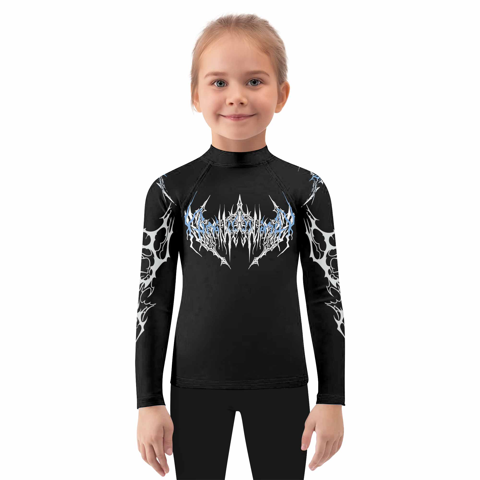 Hellborn Dominion Kids Rash Guard Long Sleeve - girl's lifestyle view