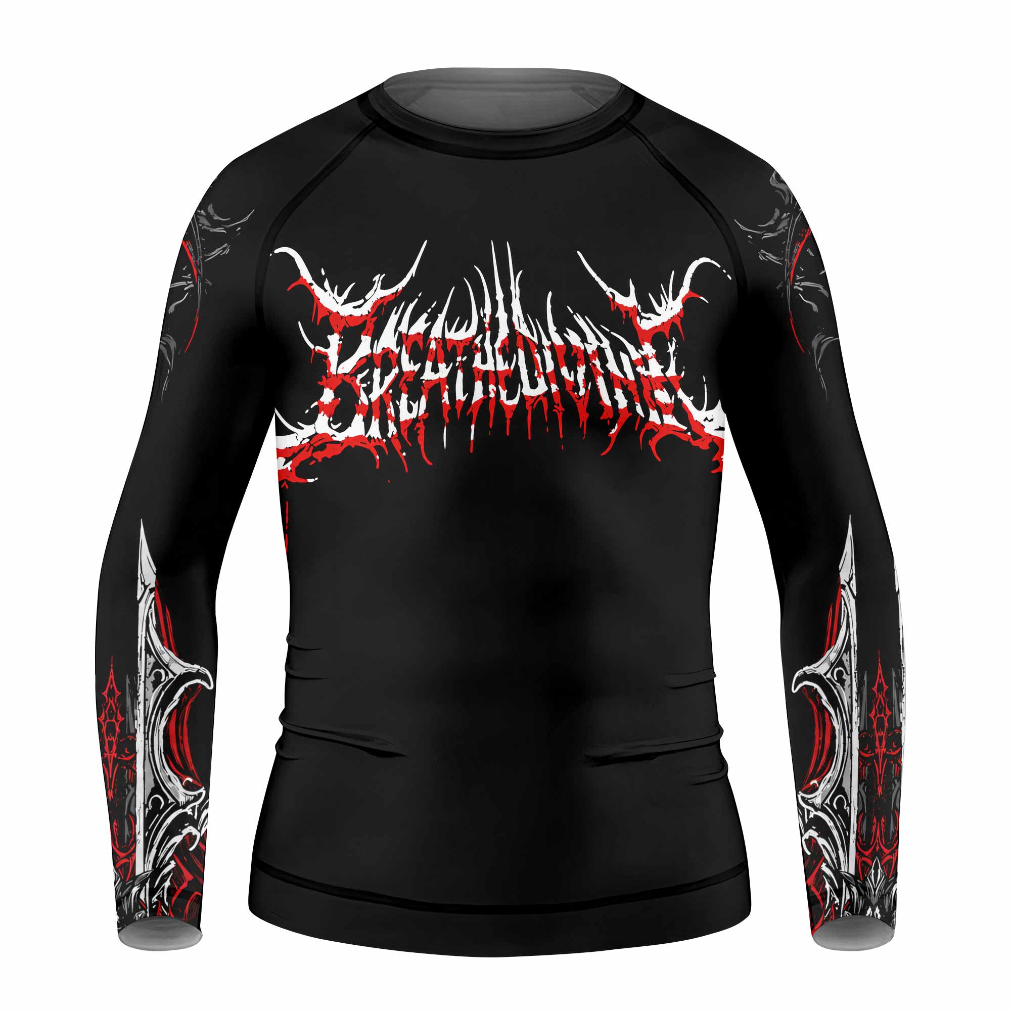 Crimson Seraphim Kids Rash Guard Long Sleeve - front view mockup