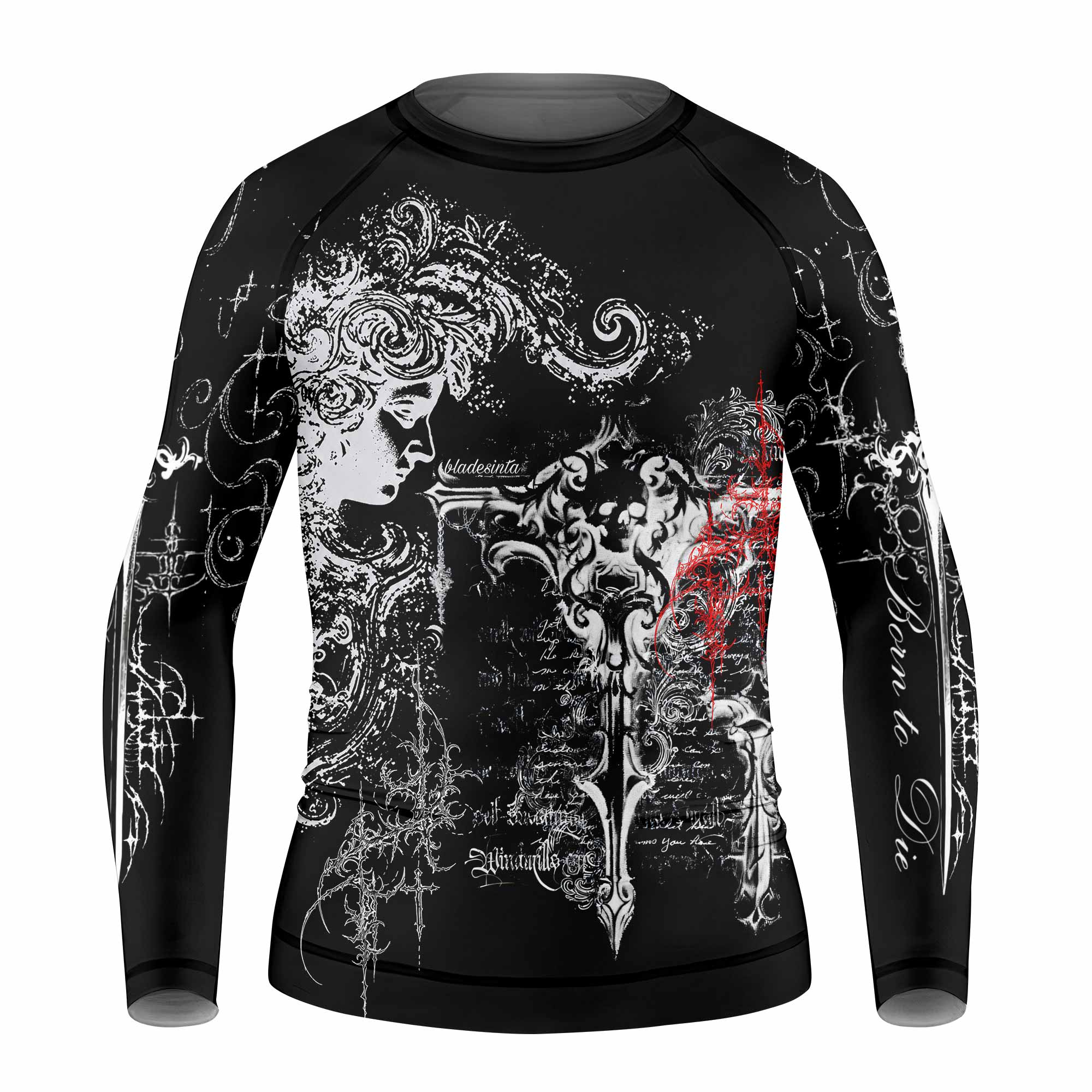 Born to Die Kids Rash Guard Long Sleeve - front view mockup