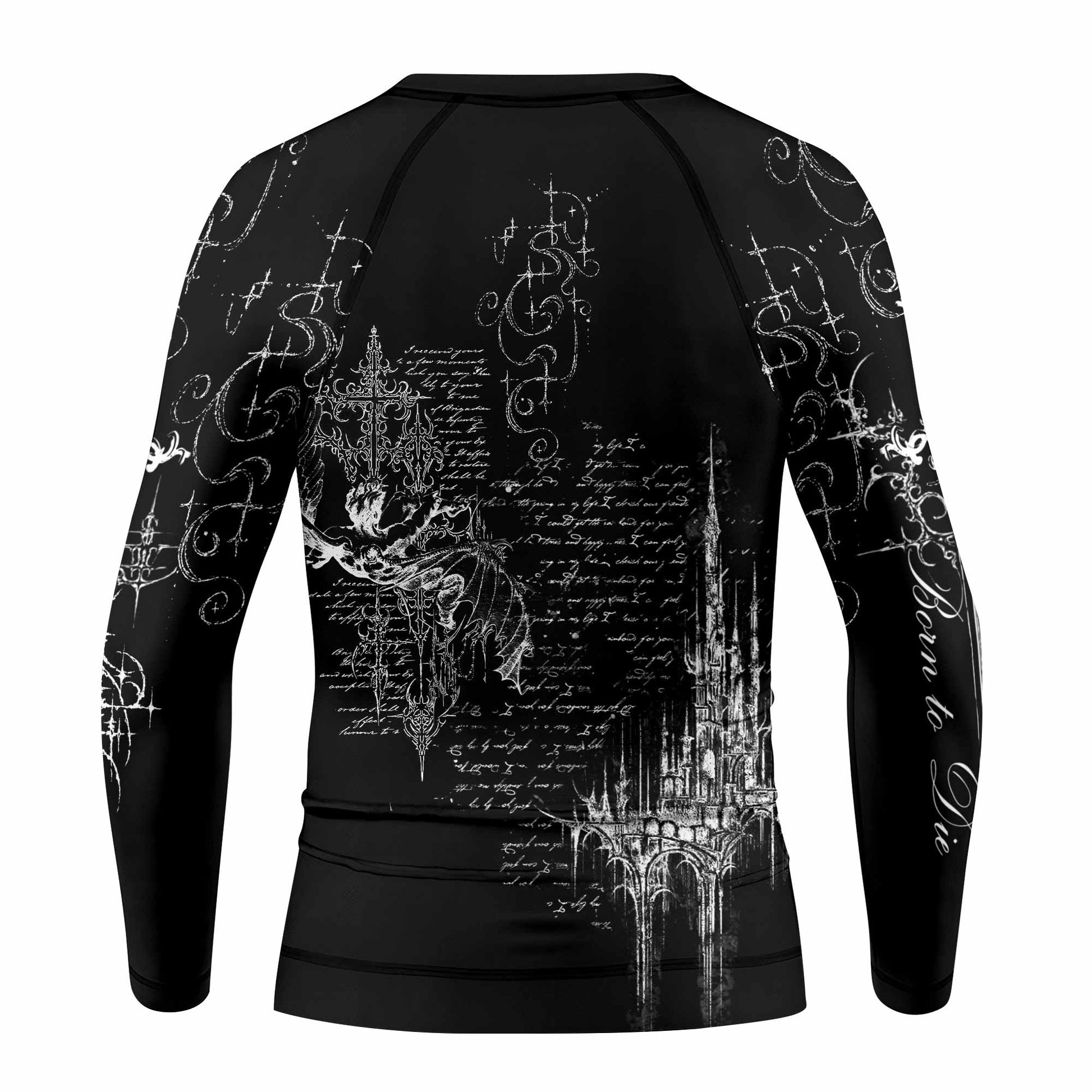 Born to Die Kids Rash Guard Long Sleeve - back view mockup