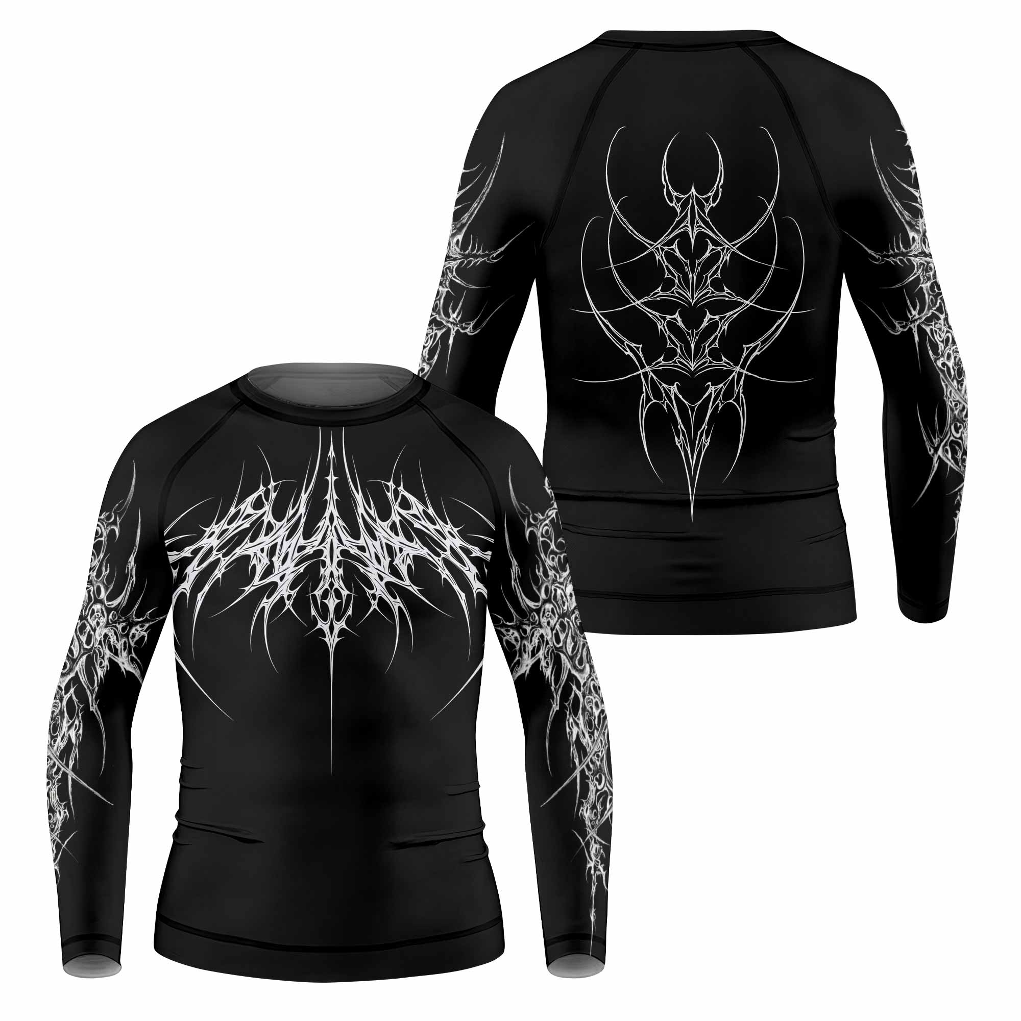 Void Sigil Kids Rash Guard Long Sleeve - front and back view
