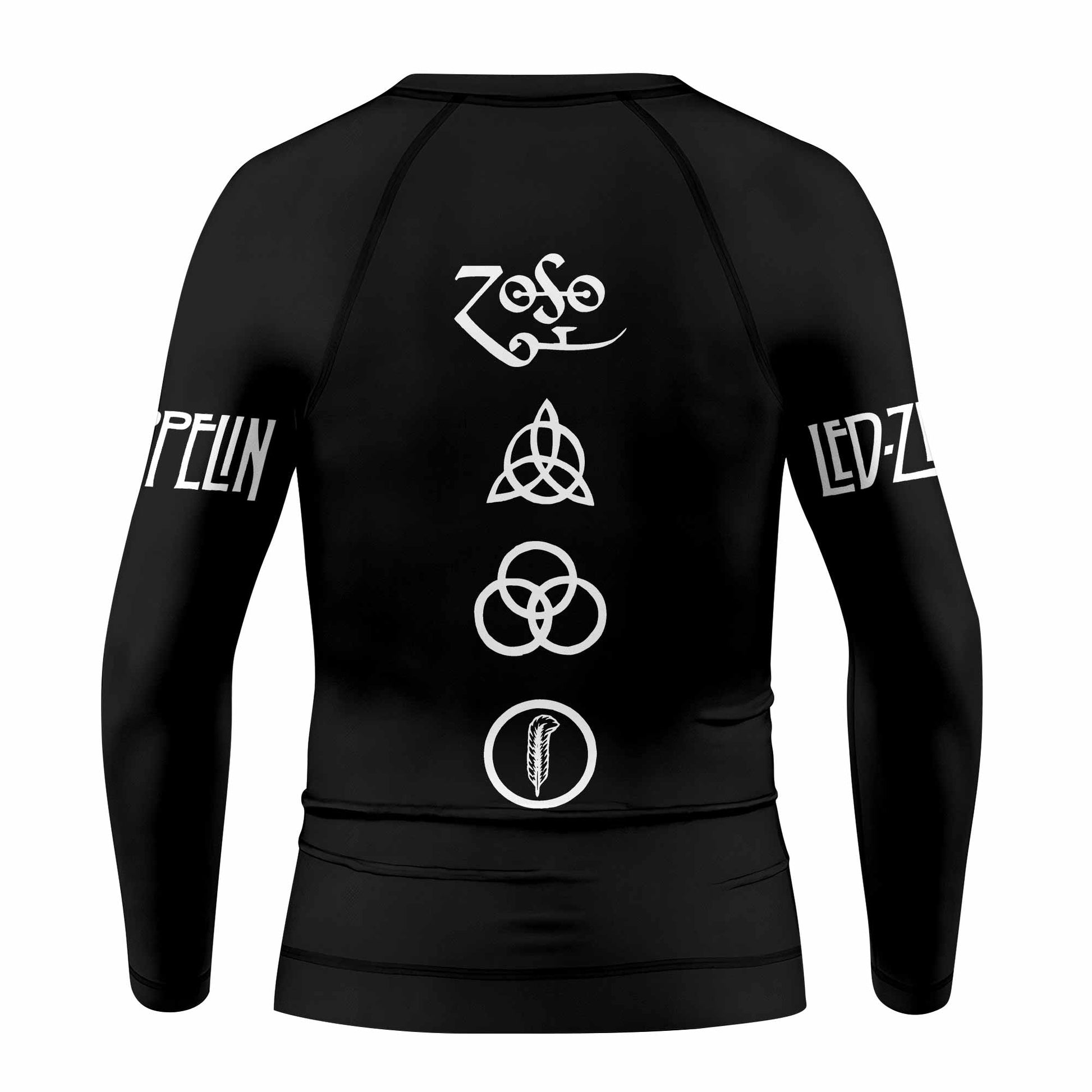 Led Zeppelin North American Tour 1977 Kids Rash Guard Long Sleeve - back view mockup