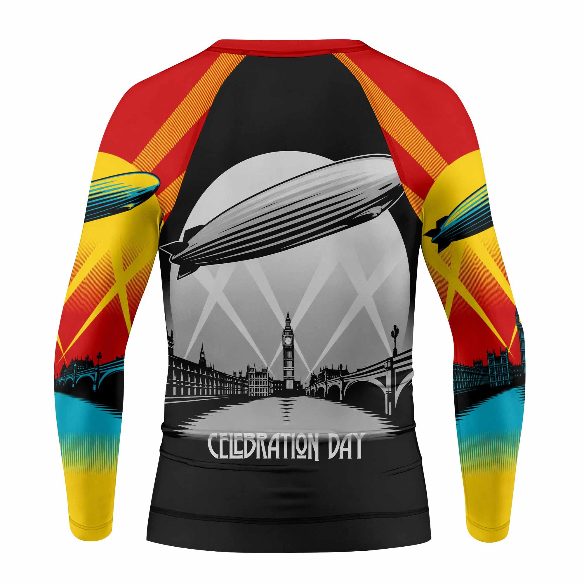 Led Zeppelin Celebration Day Kids Rash Guard Long Sleeve - back view mockup