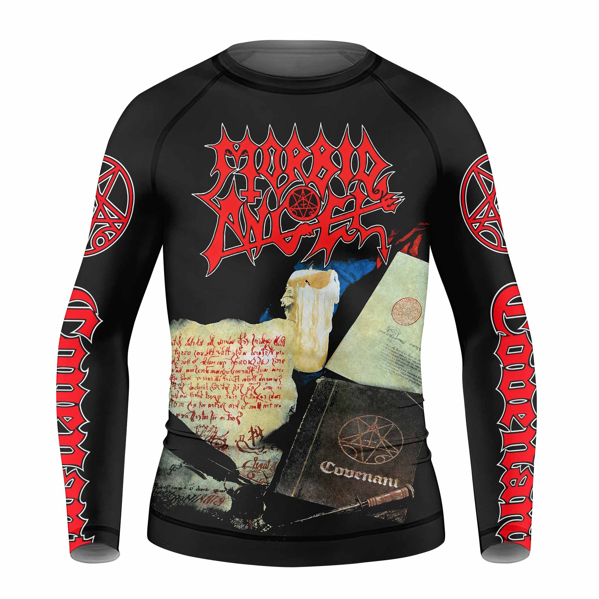 Morbid Angel Covenant Kids Rash Guard Long Sleeve - front view mockup