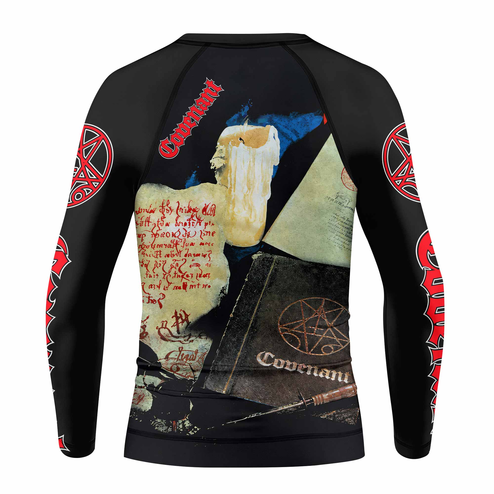 Morbid Angel Covenant Kids Rash Guard Long Sleeve - back view mockup