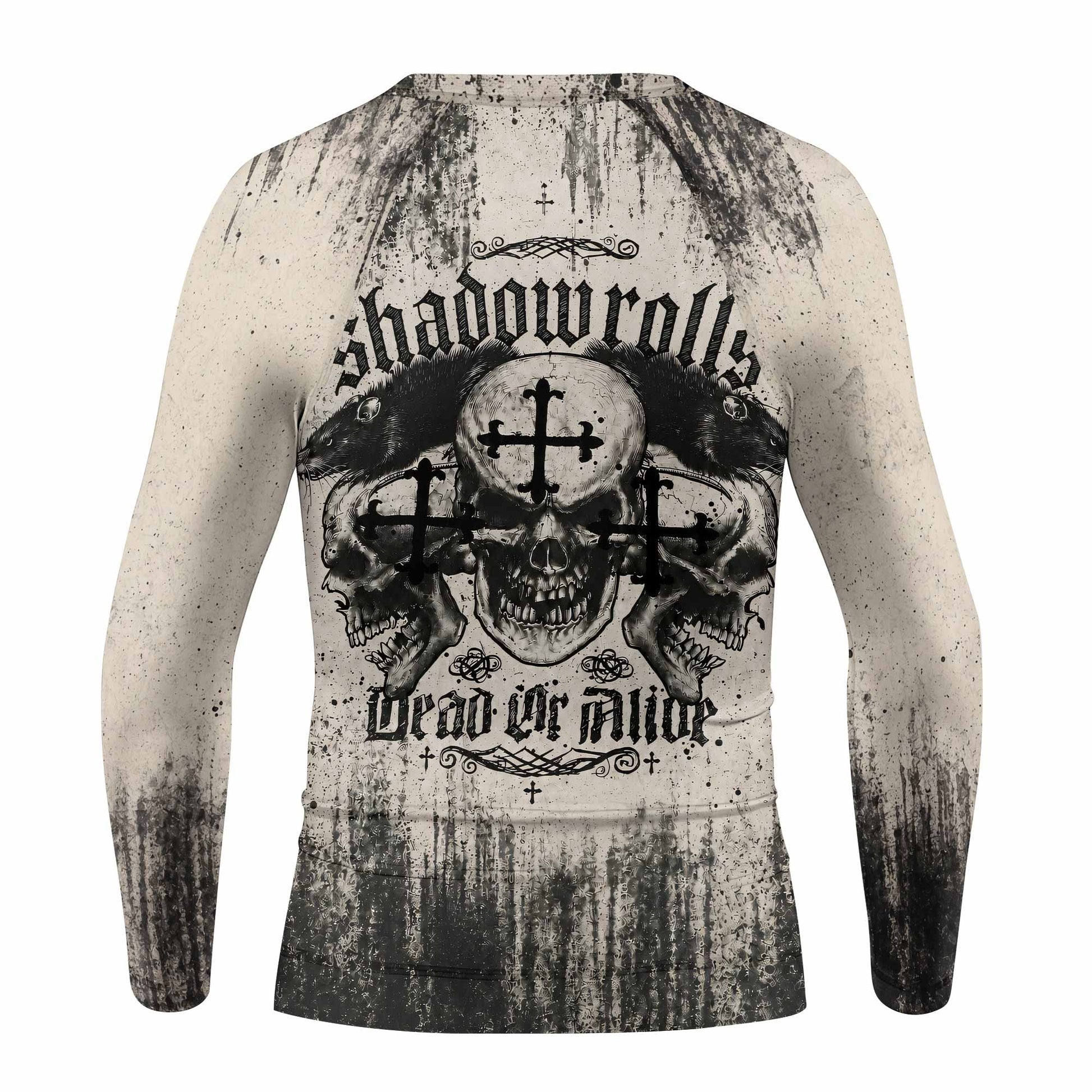 Shadowrolls Dead Or Alive Kids Rash Guard Long Sleeve - back view mockup