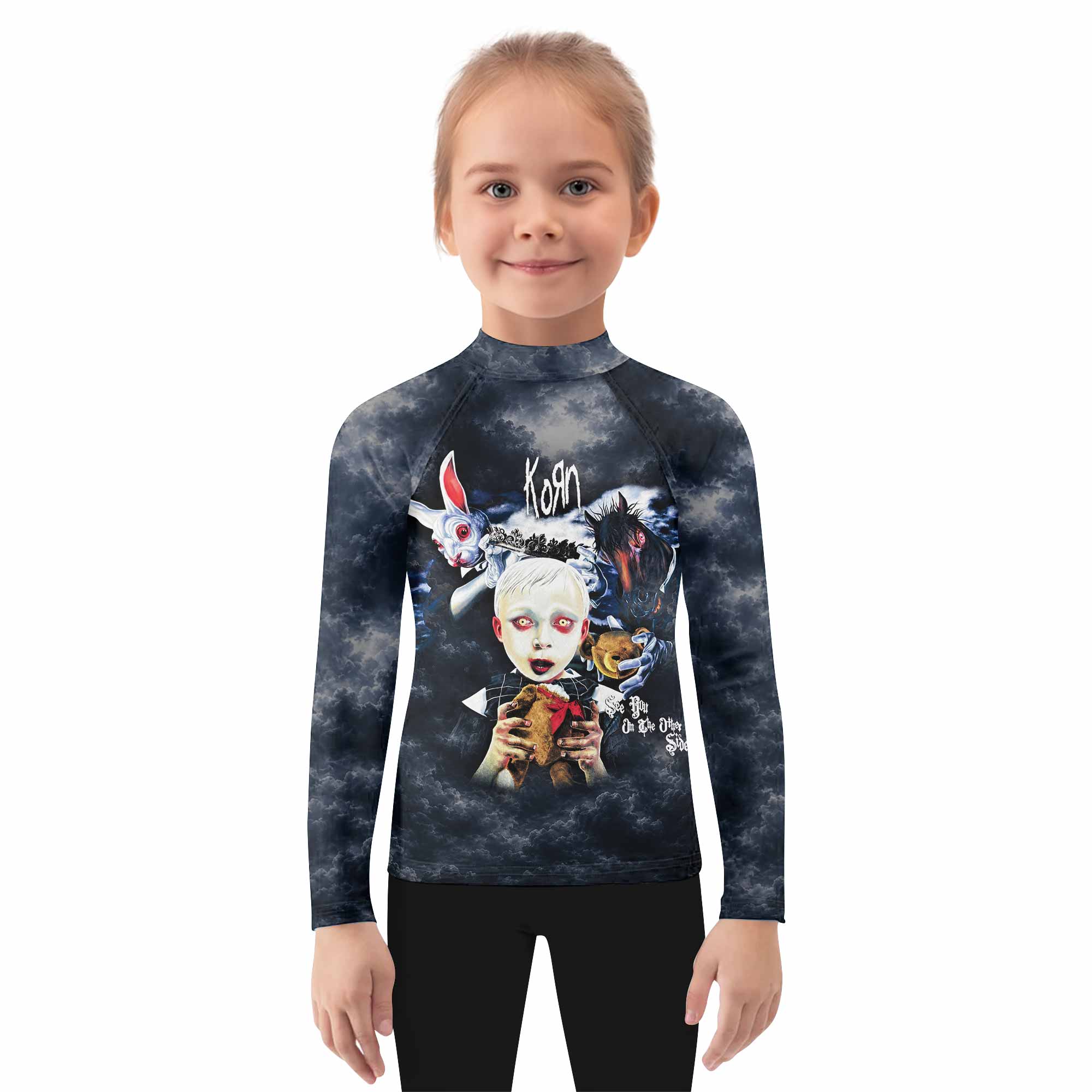 Korn See You On The Other Side Kids Rash Guard Long Sleeve - girl's lifestyle view
