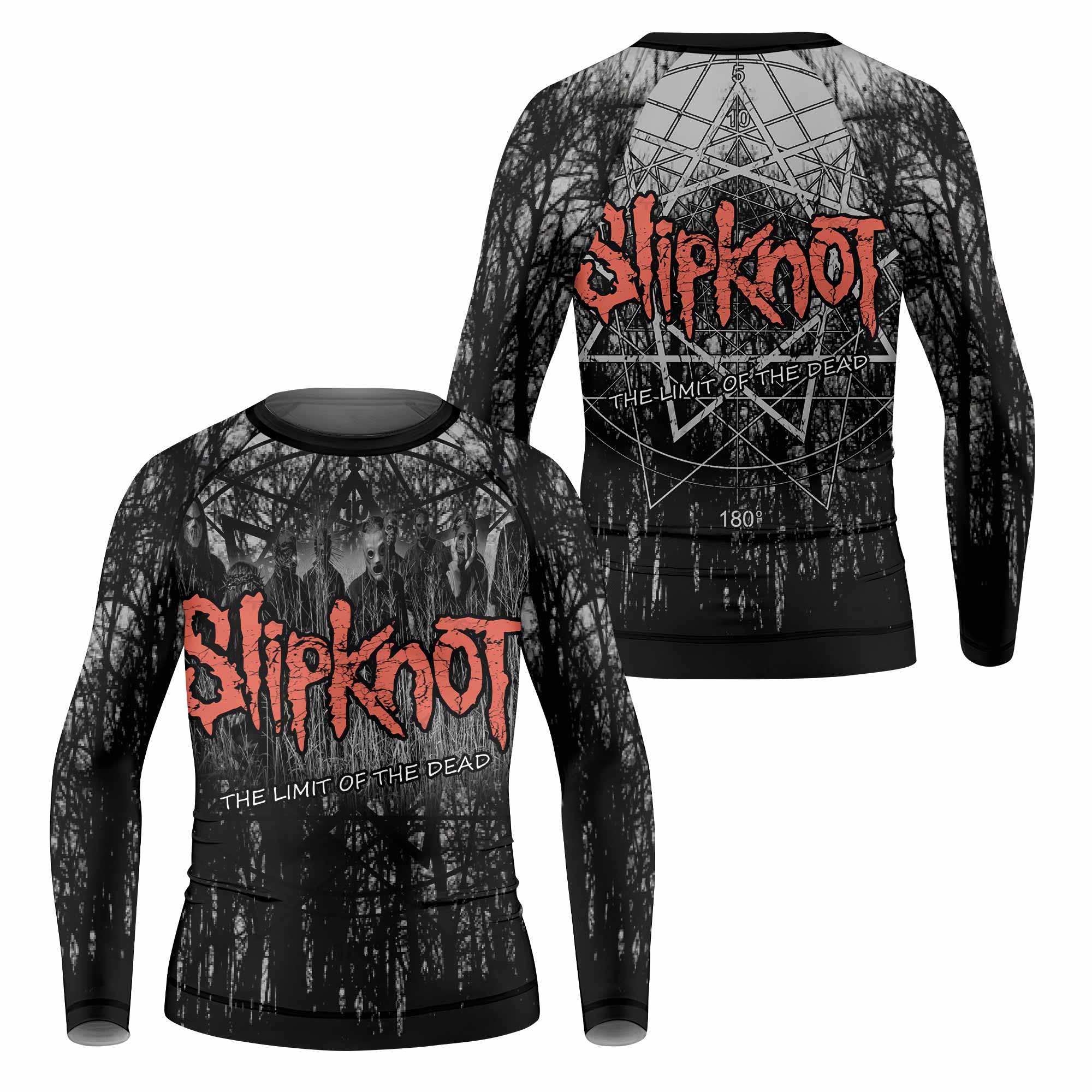Slipknot The Limits Of The Dead Kids Rash Guard Long Sleeve - front and back view