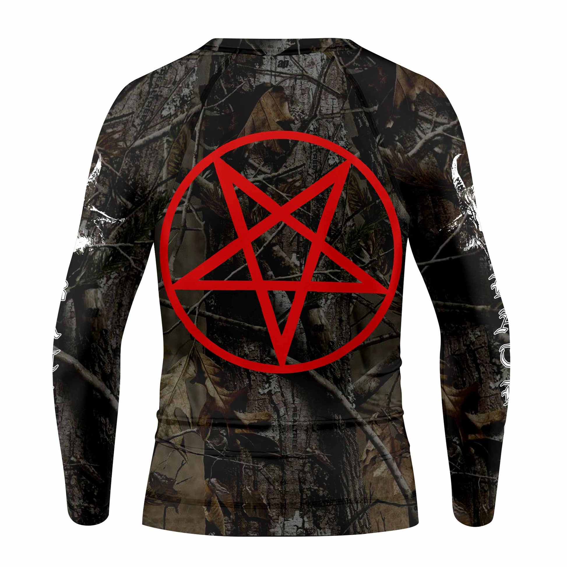 Bathory Sigil of Baphomet Kids Rash Guard Long Sleeve - back view mockup