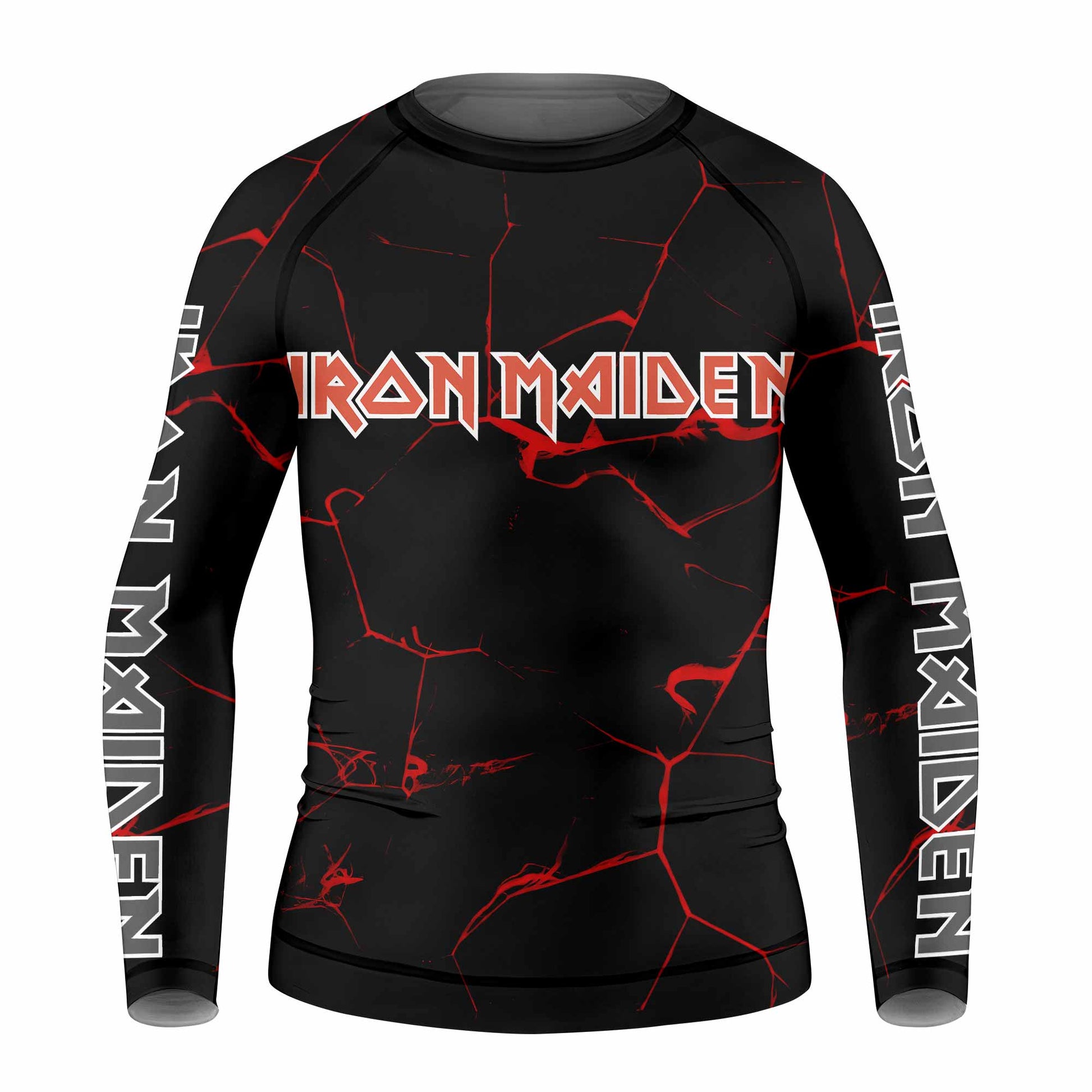 Iron Maiden A Real Dead One Kids Rash Guard Long Sleeve - front view mockup
