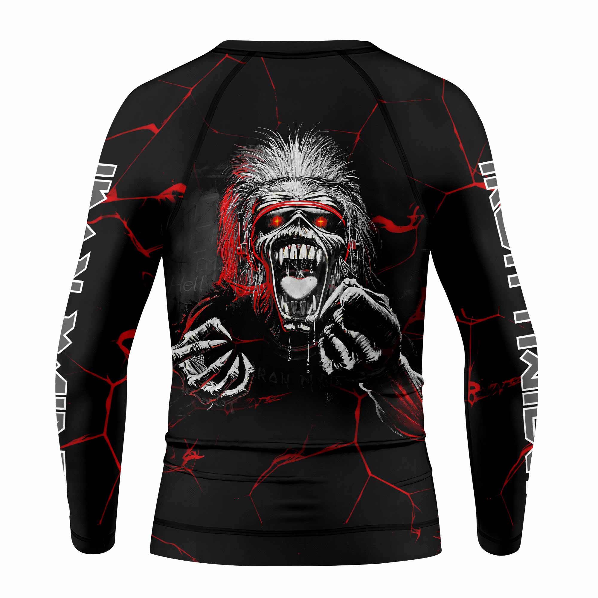 Iron Maiden A Real Dead One Kids Rash Guard Long Sleeve - back view mockup