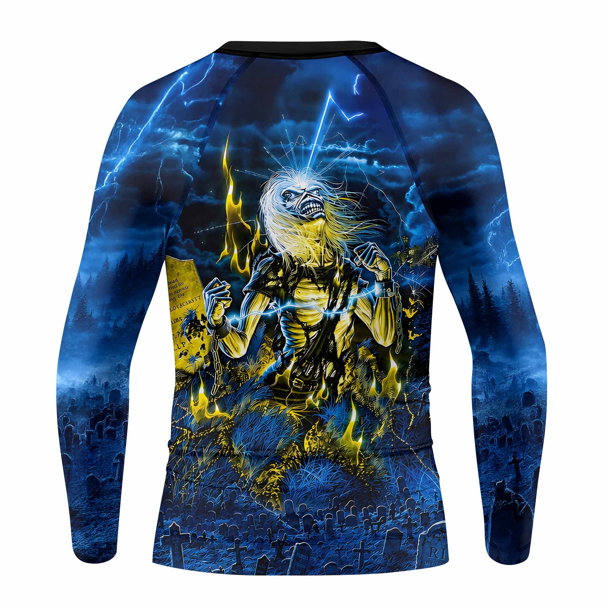 Iron Maiden Live After Death Eddie Kids Rash Guard Long Sleeve - back view mockup
