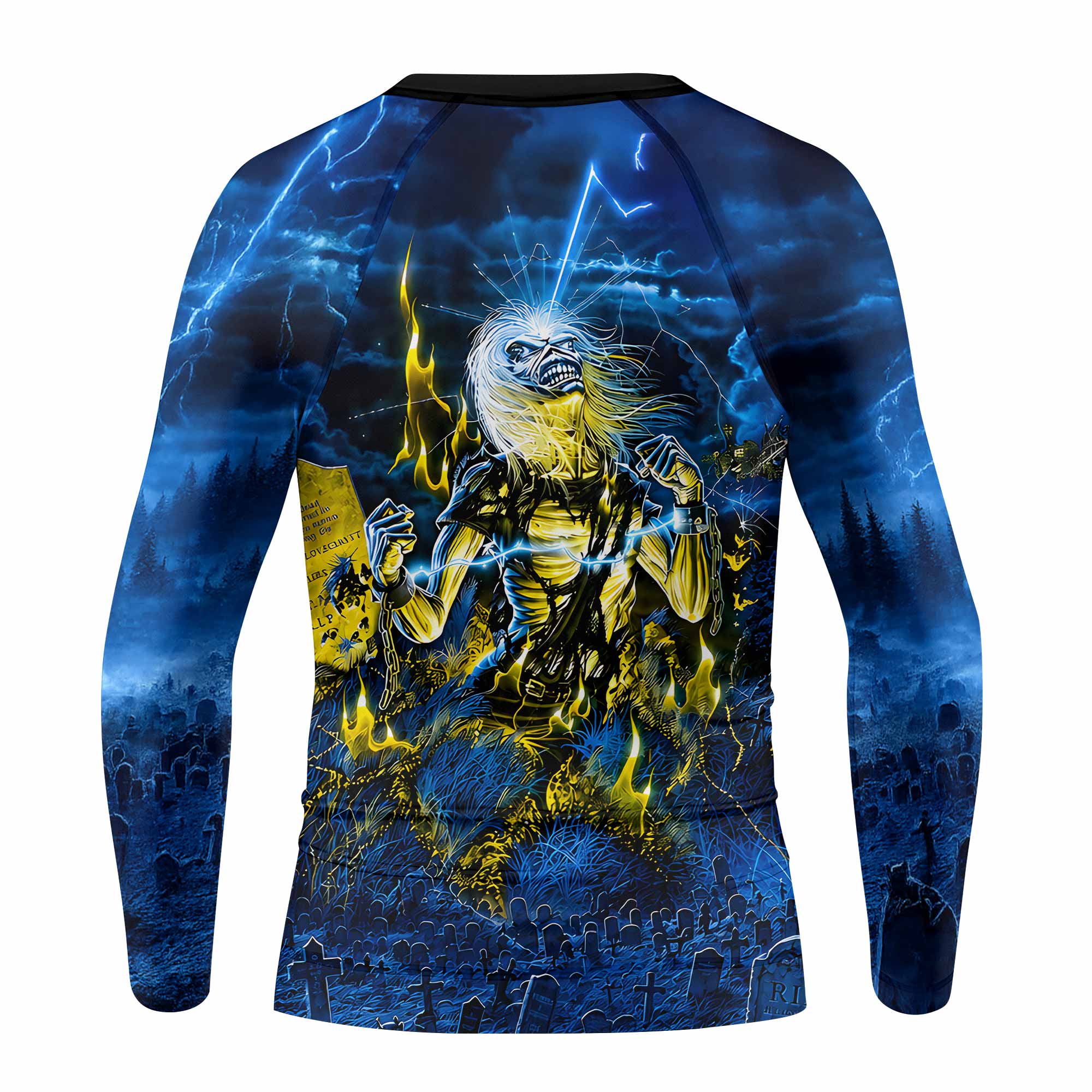 Iron Maiden Live After Death Eddie Kids Rash Guard Long Sleeve - back view mockup