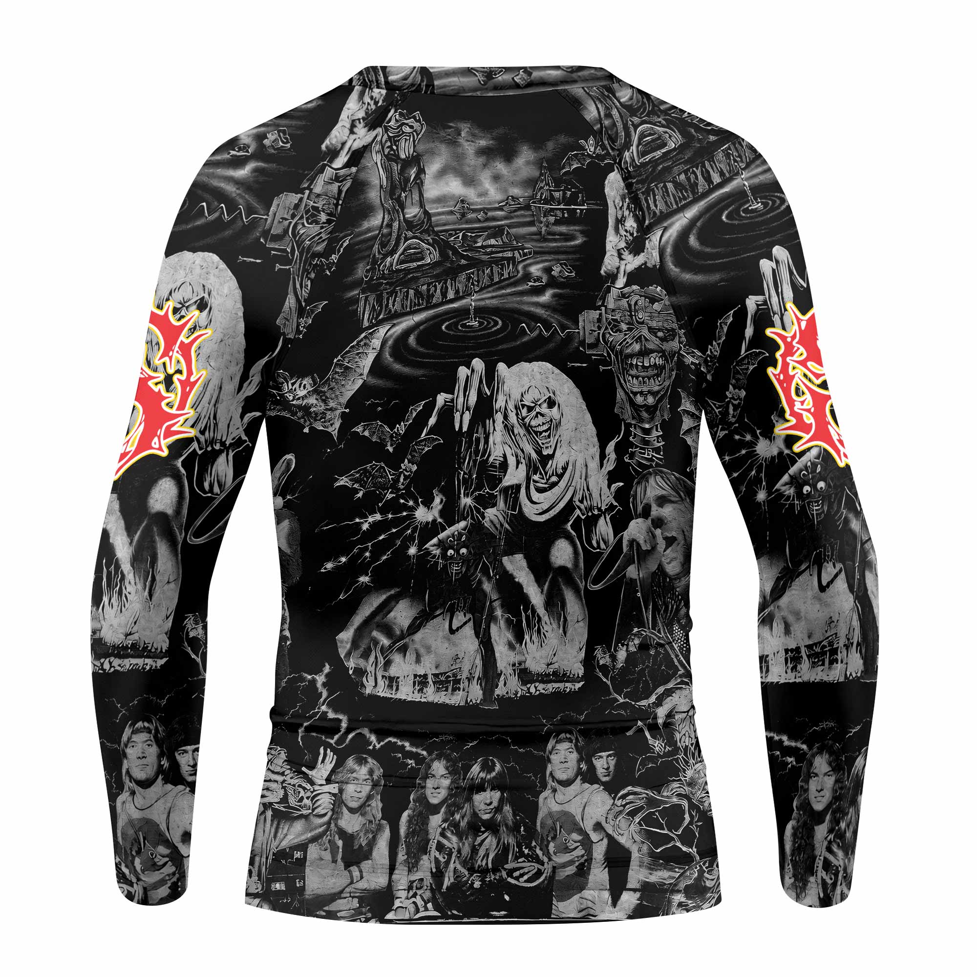 Iron Maiden From Here to Eternity Eddie Kids Rash Guard Long Sleeve - back view mockup