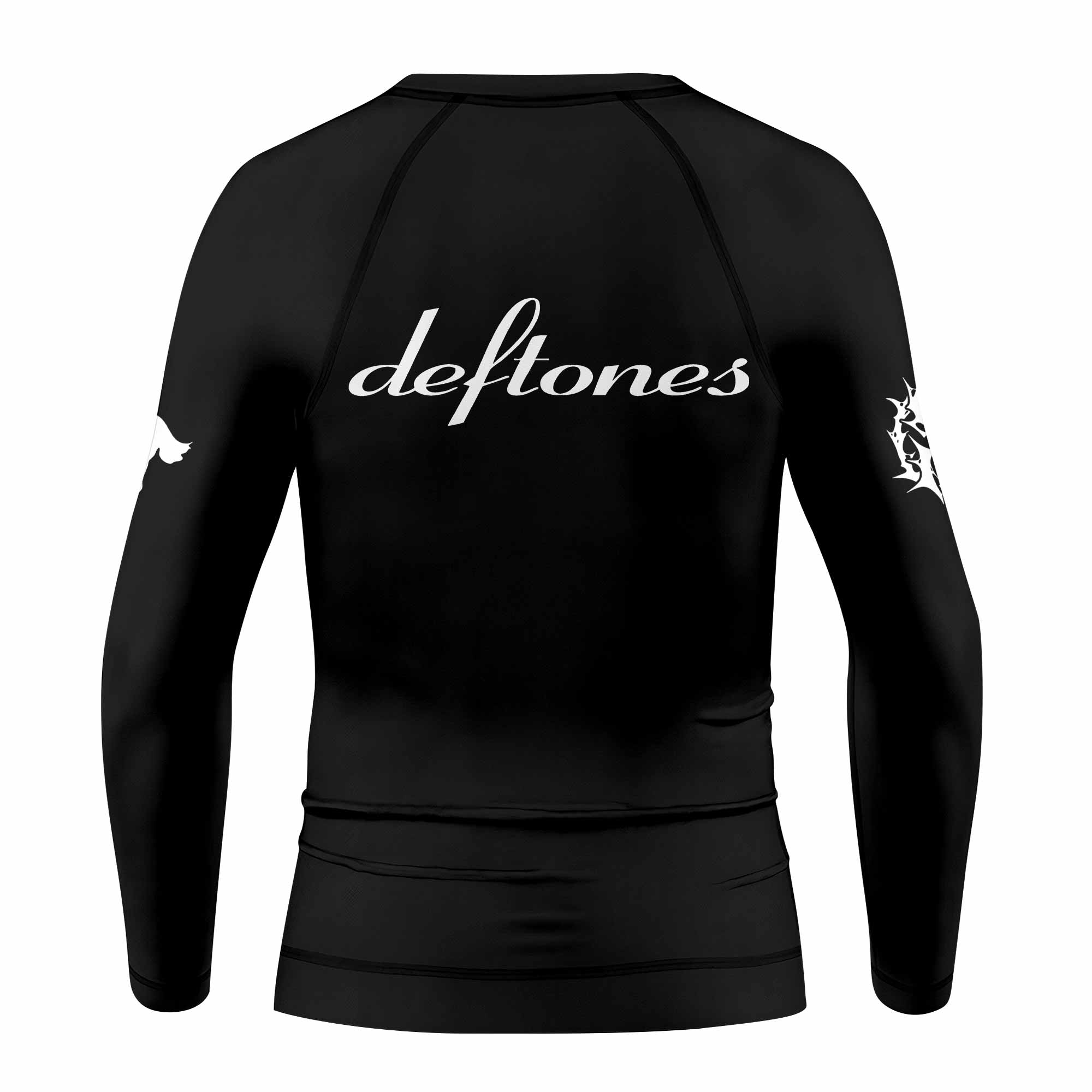 Deftones Around the Fur Kids Rash Guard Long Sleeve - back view mockup