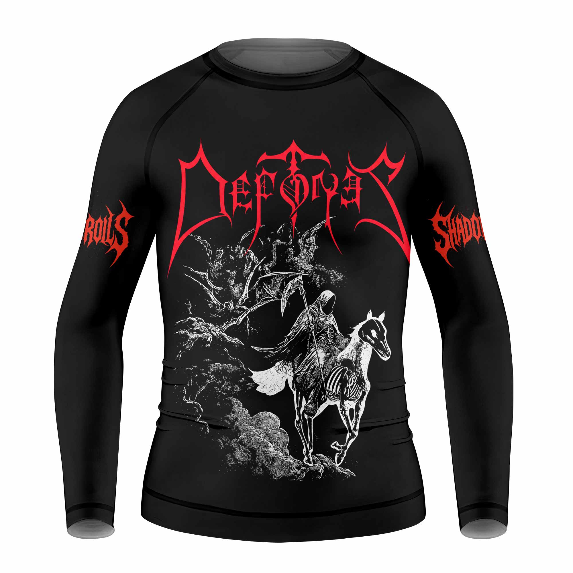 Deftones White Pony Grim Reaper Kids Rash Guard Long Sleeve - front view mockup