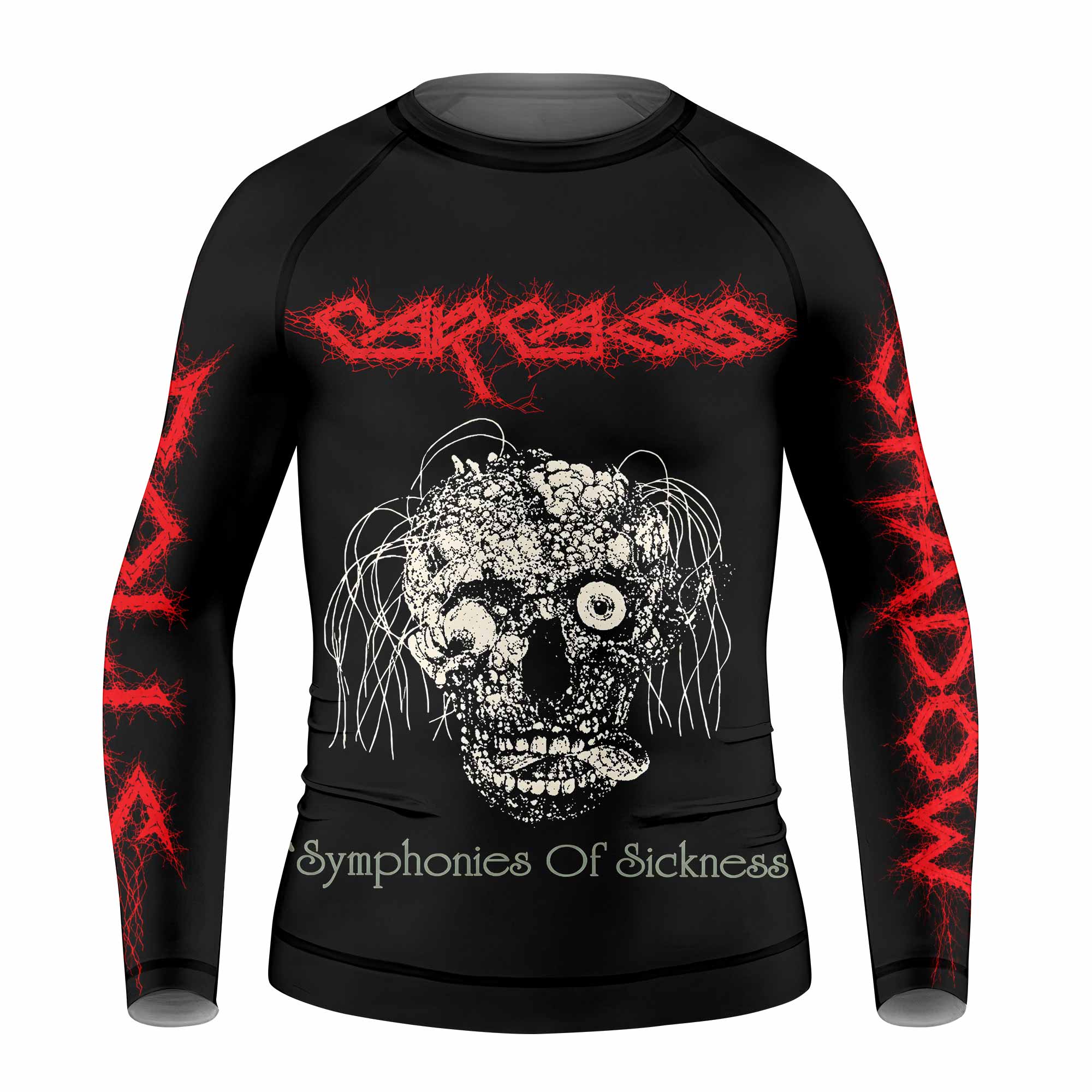 Carcass Symphonies of Sickness Kids Rash Guard Long Sleeve - front view mockup