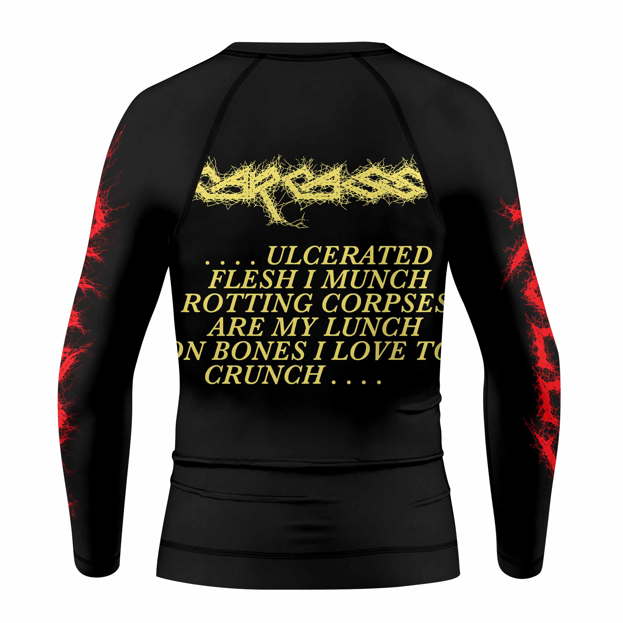 Carcass Symphonies of Sickness Kids Rash Guard Long Sleeve - back view mockup