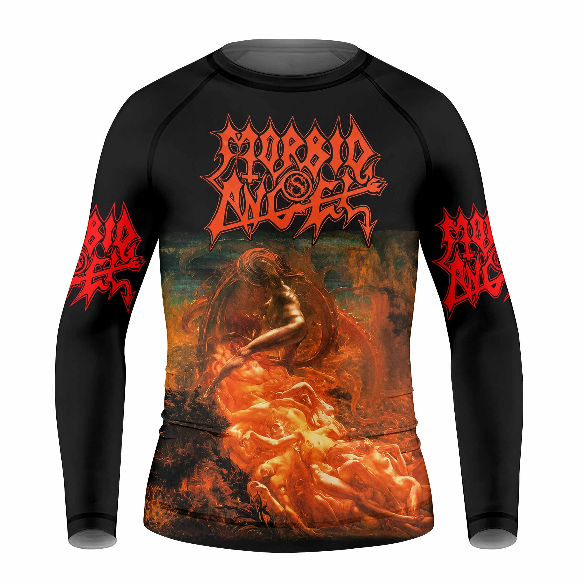 Morbid Angel Altars of Madness Kids Rash Guard Long Sleeve - front view mockup