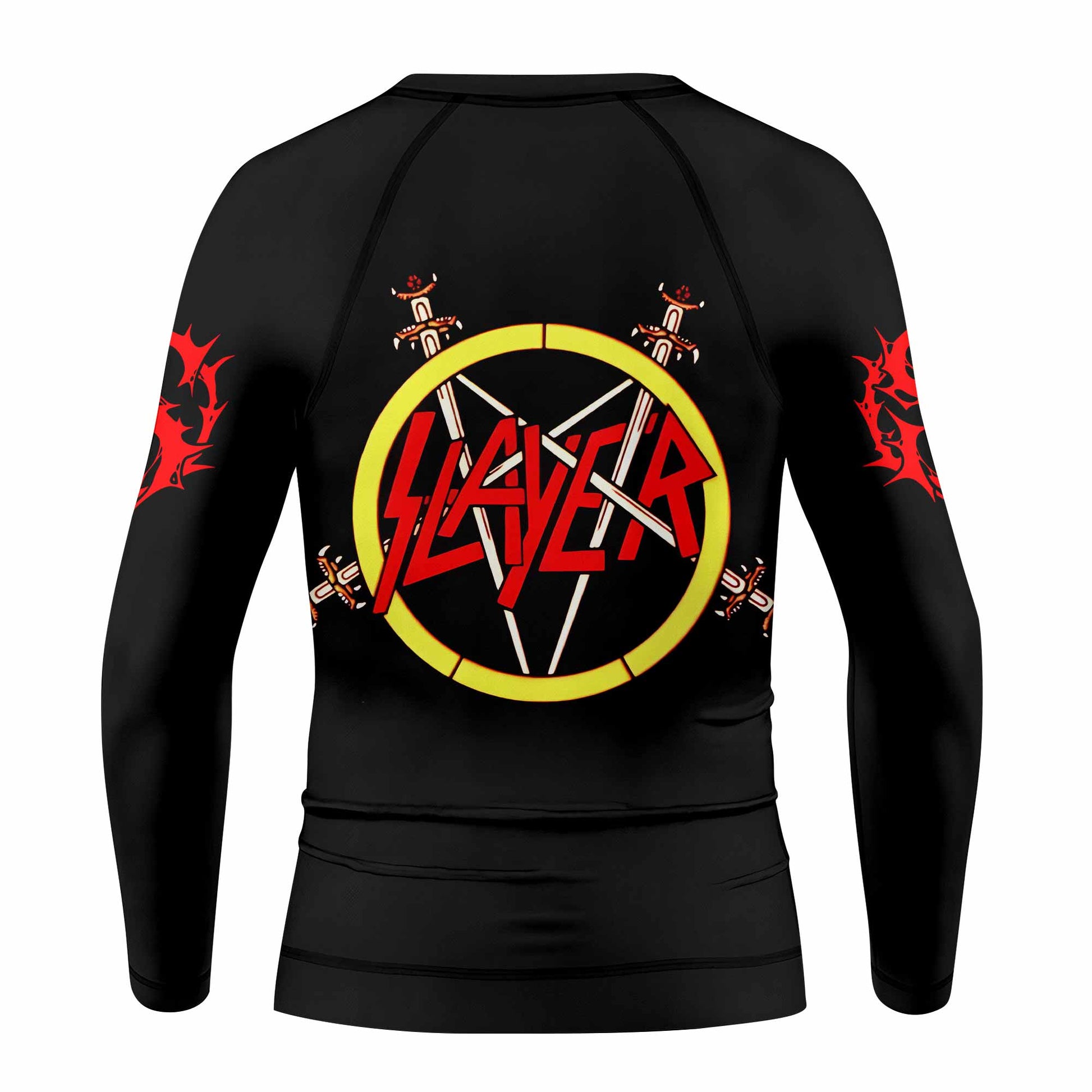 South of Heaven Slayer Kids Rash Guard Long Sleeve - back view mockup