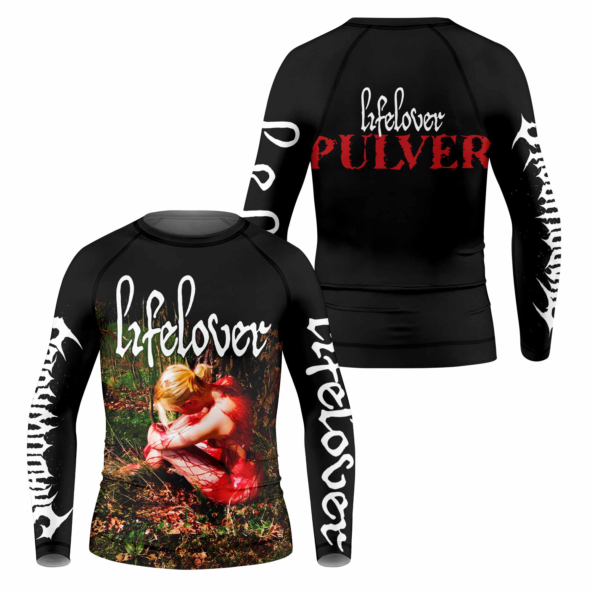 Lifelover Pulver Kids Rash Guard Long Sleeve - front and back view