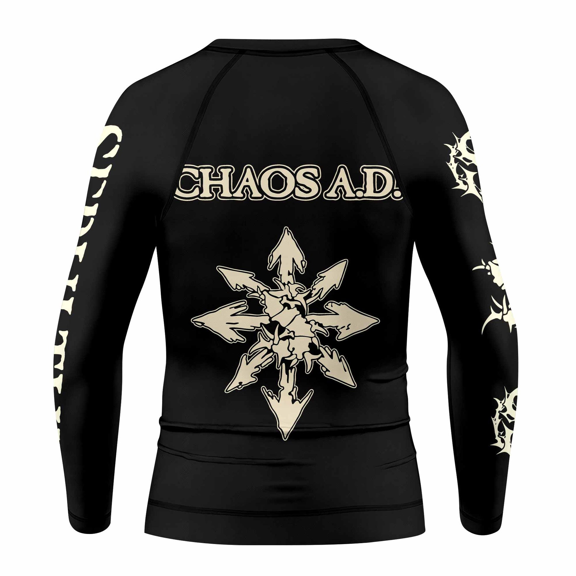 Chaos A.D. Sepultura Kids Rash Guard Long Sleeve - back view mockup