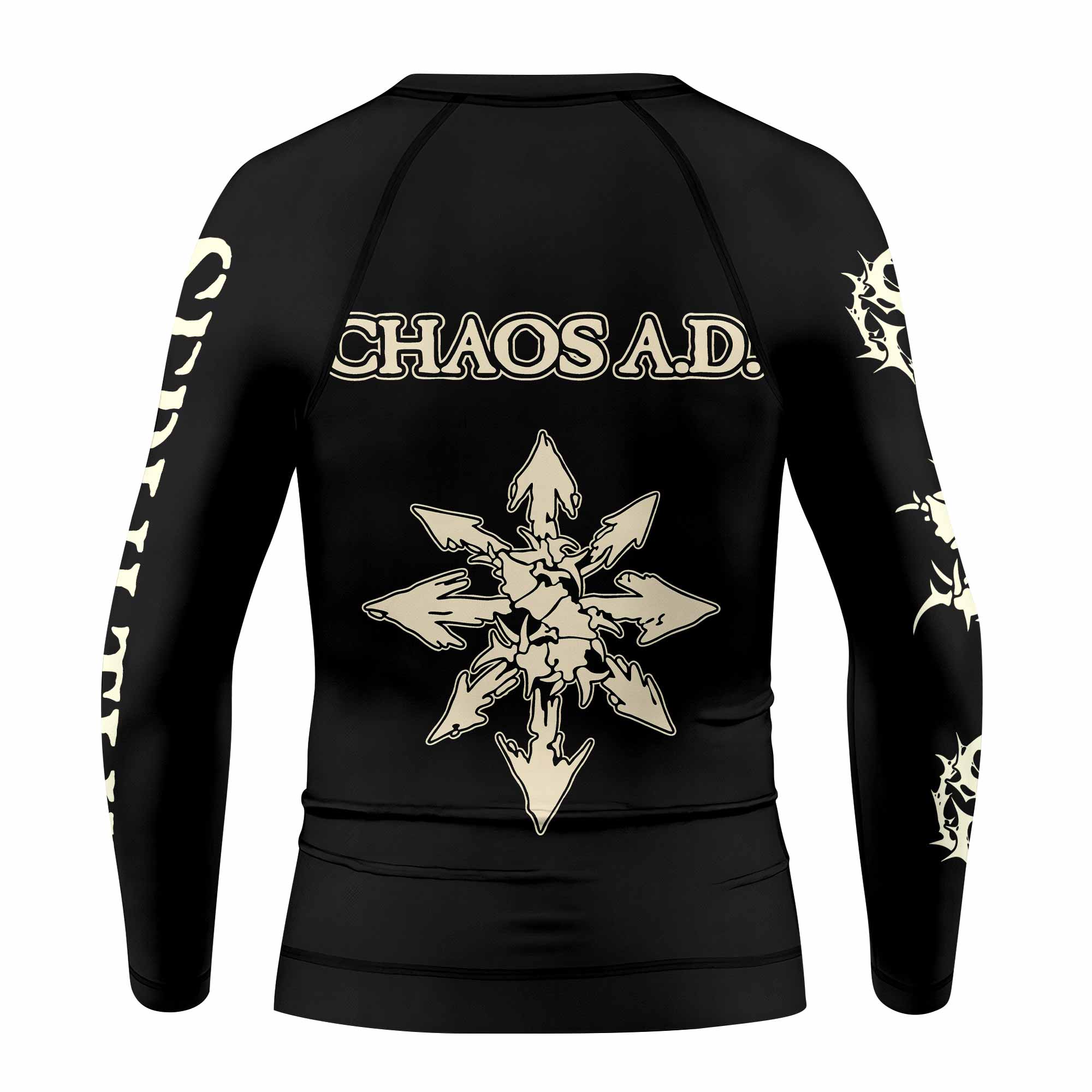 Chaos A.D. Sepultura Kids Rash Guard Long Sleeve - back view mockup