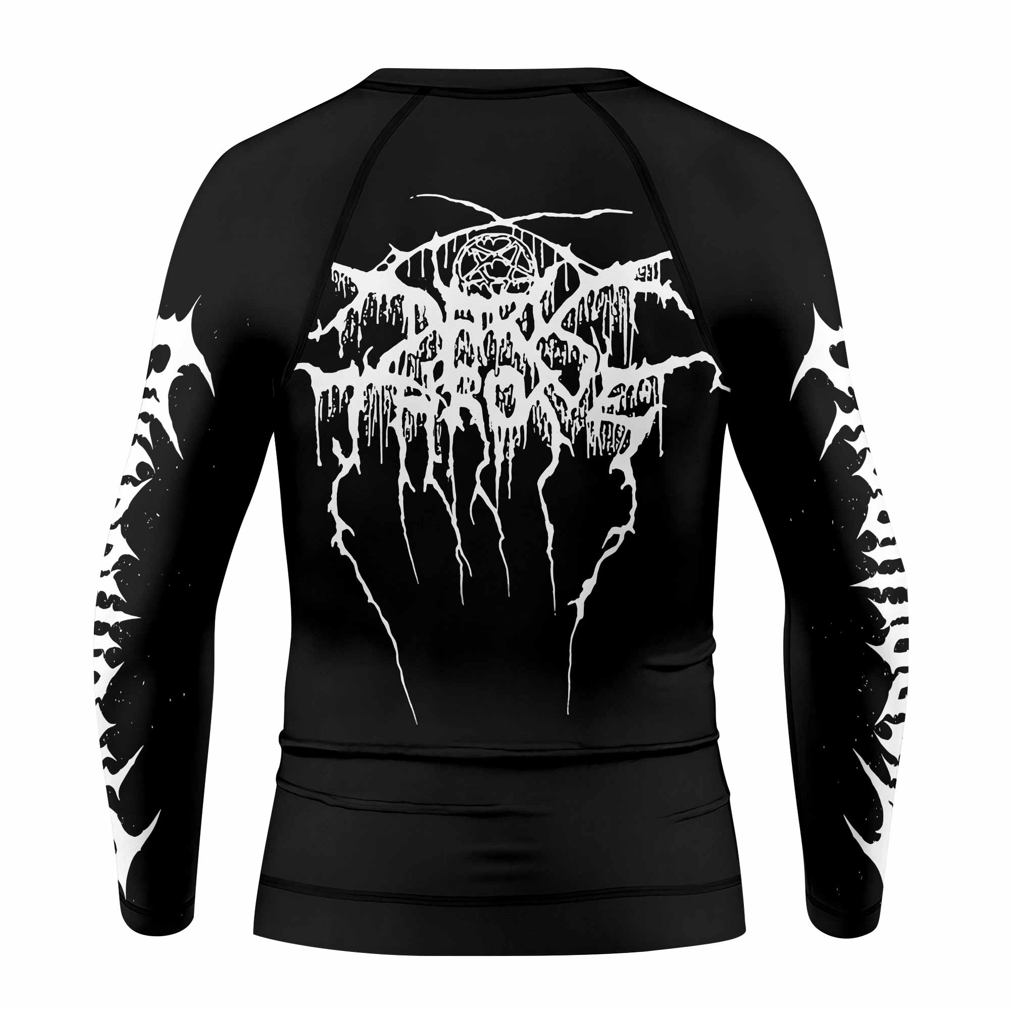 Darkthrone A Blaze in the Northern Sky Kids Rash Guard Long Sleeve - back view mockup