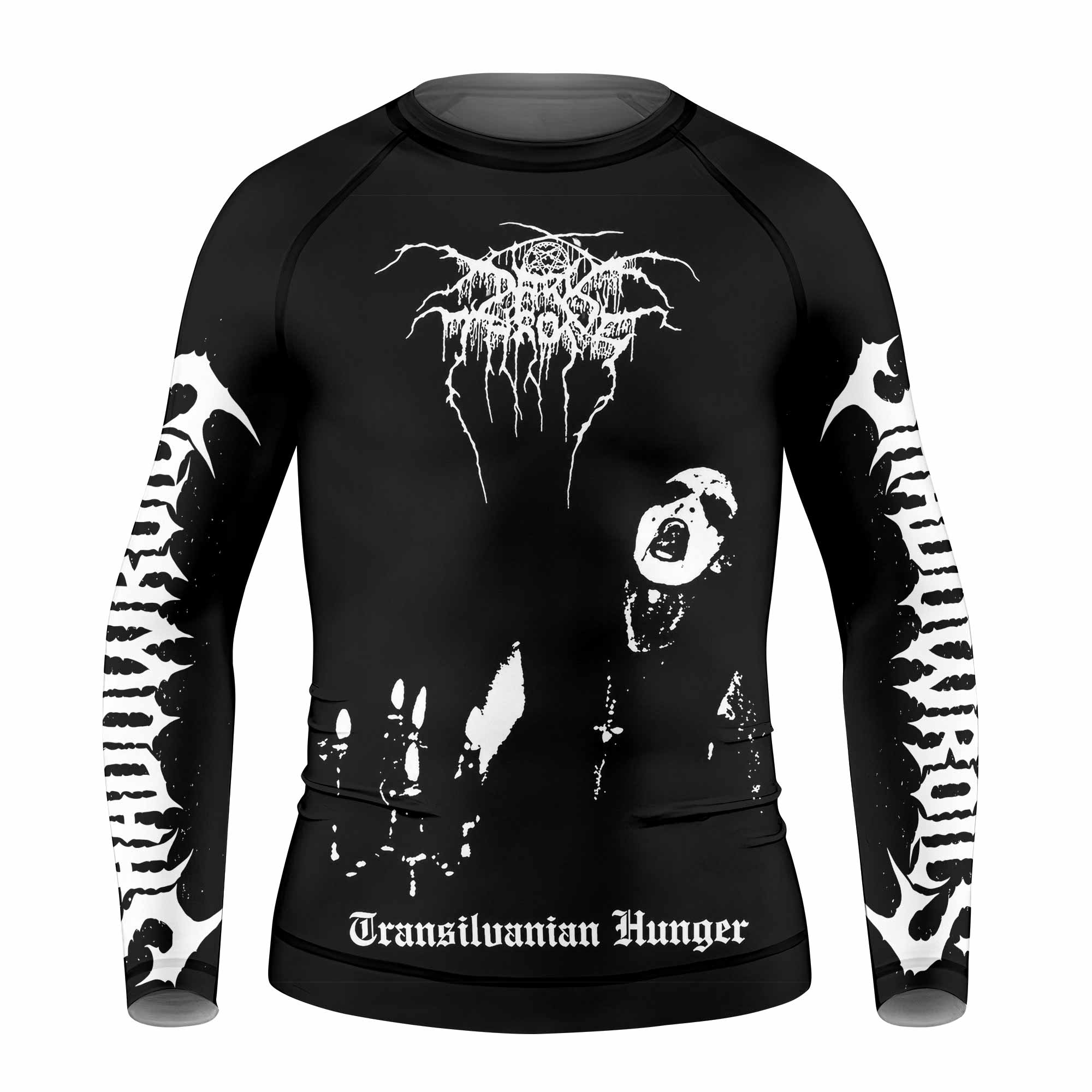 Darkthrone Transilvanian Hunger Kids Rash Guard Long Sleeve - front view mockup