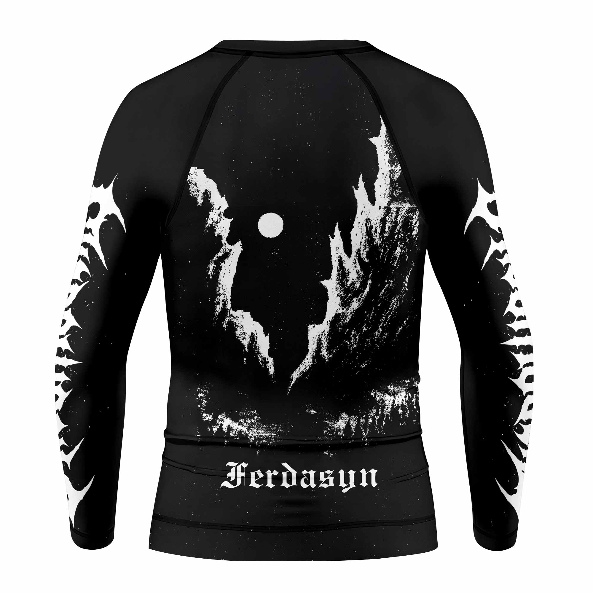 Darkthrone Transilvanian Hunger Kids Rash Guard Long Sleeve - back view mockup