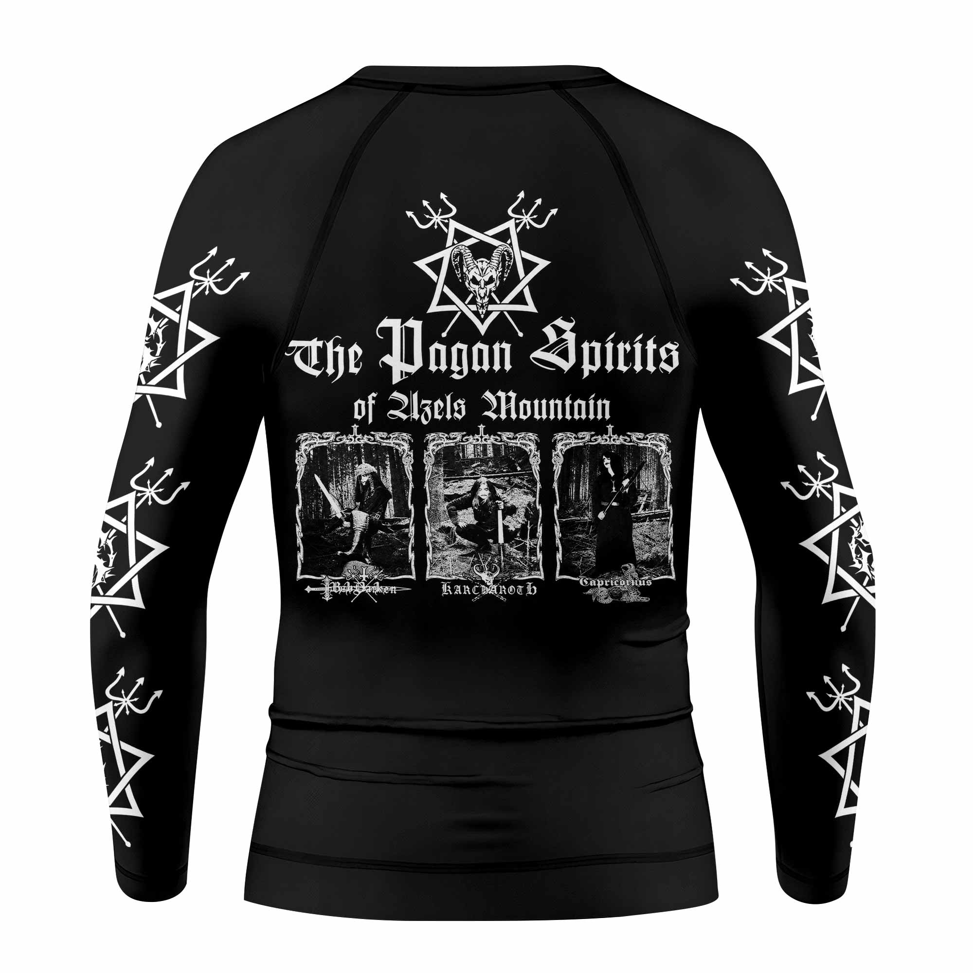Graveland Thousand Swords Kids Rash Guard Long Sleeve - back view mockup